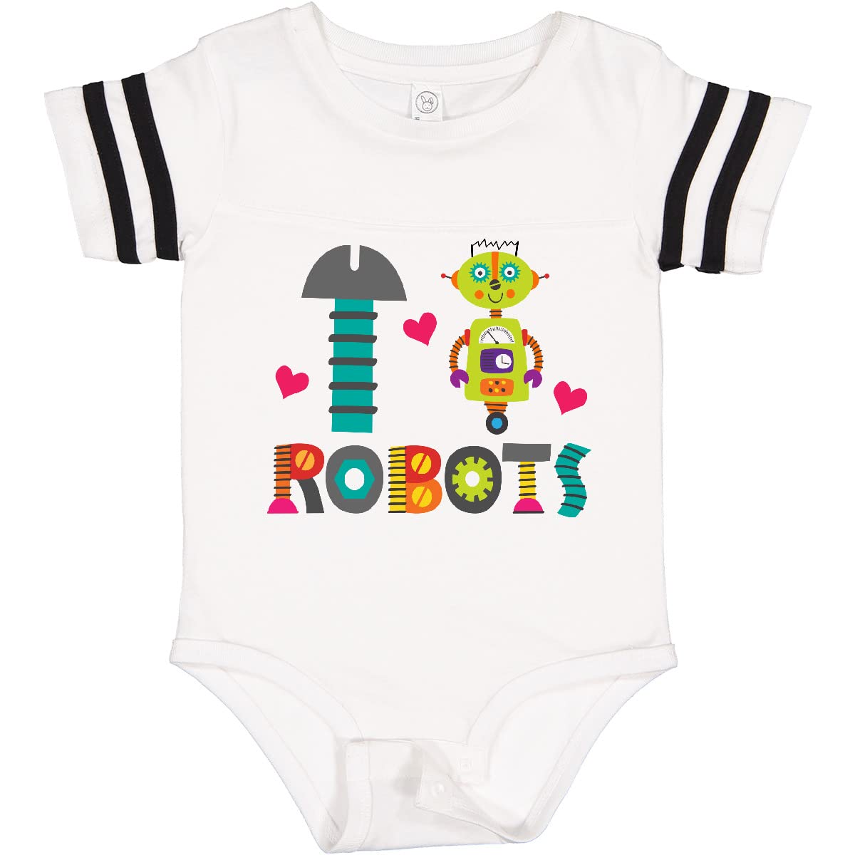 Inktastic Robotics I Heart Robots Baby Bodysuit - Cute Robot-Themed Onesie for Infants & Toddlers | Perfect for Playdates, Photo Shoots & Robot Lovers