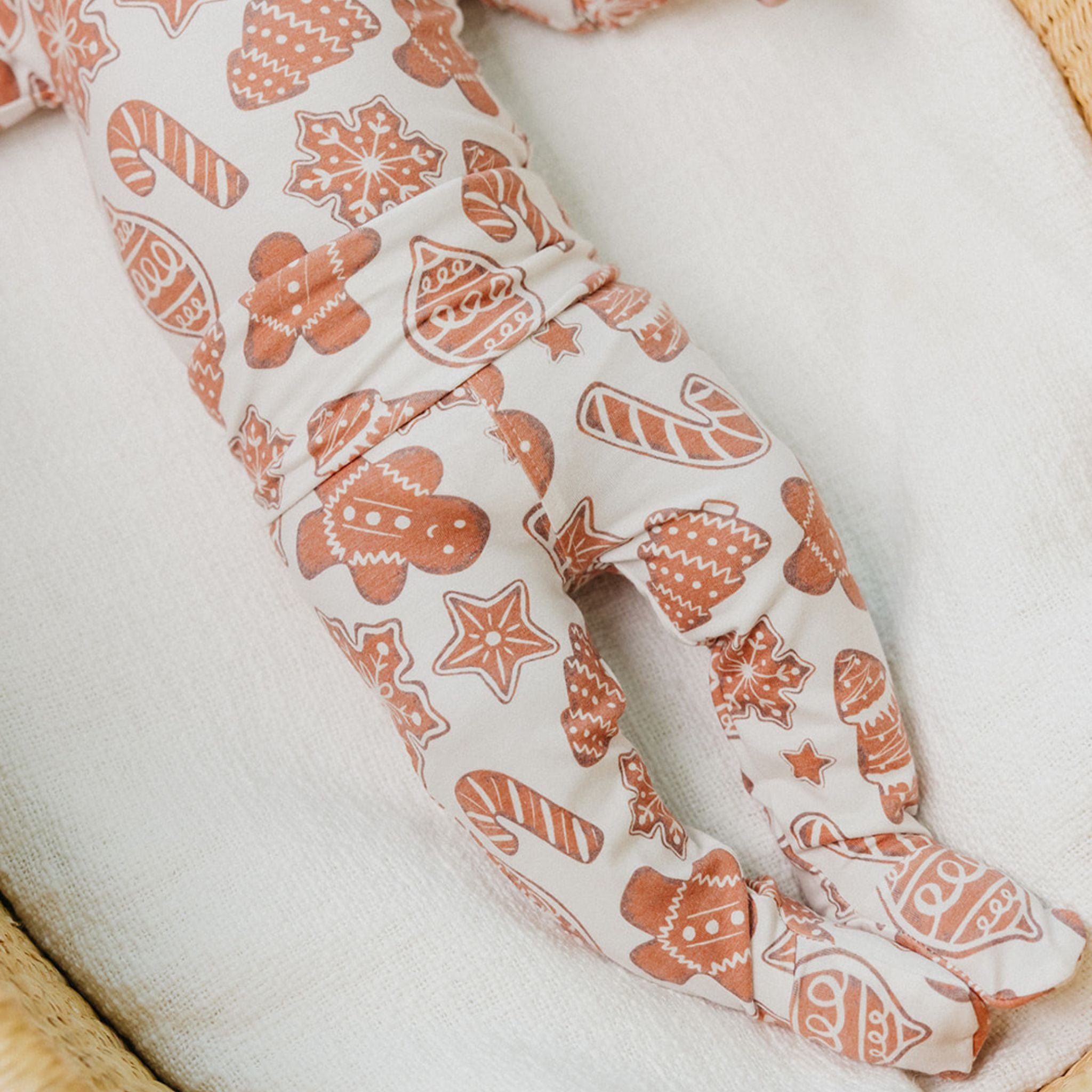 Adorable Gingerbread Footed Baby Pants - Soft & Warm Infant Winter Outfit for Boys & Girls - Perfect for Holiday Photos, Christmas Parties & Cozy Family Gatherings