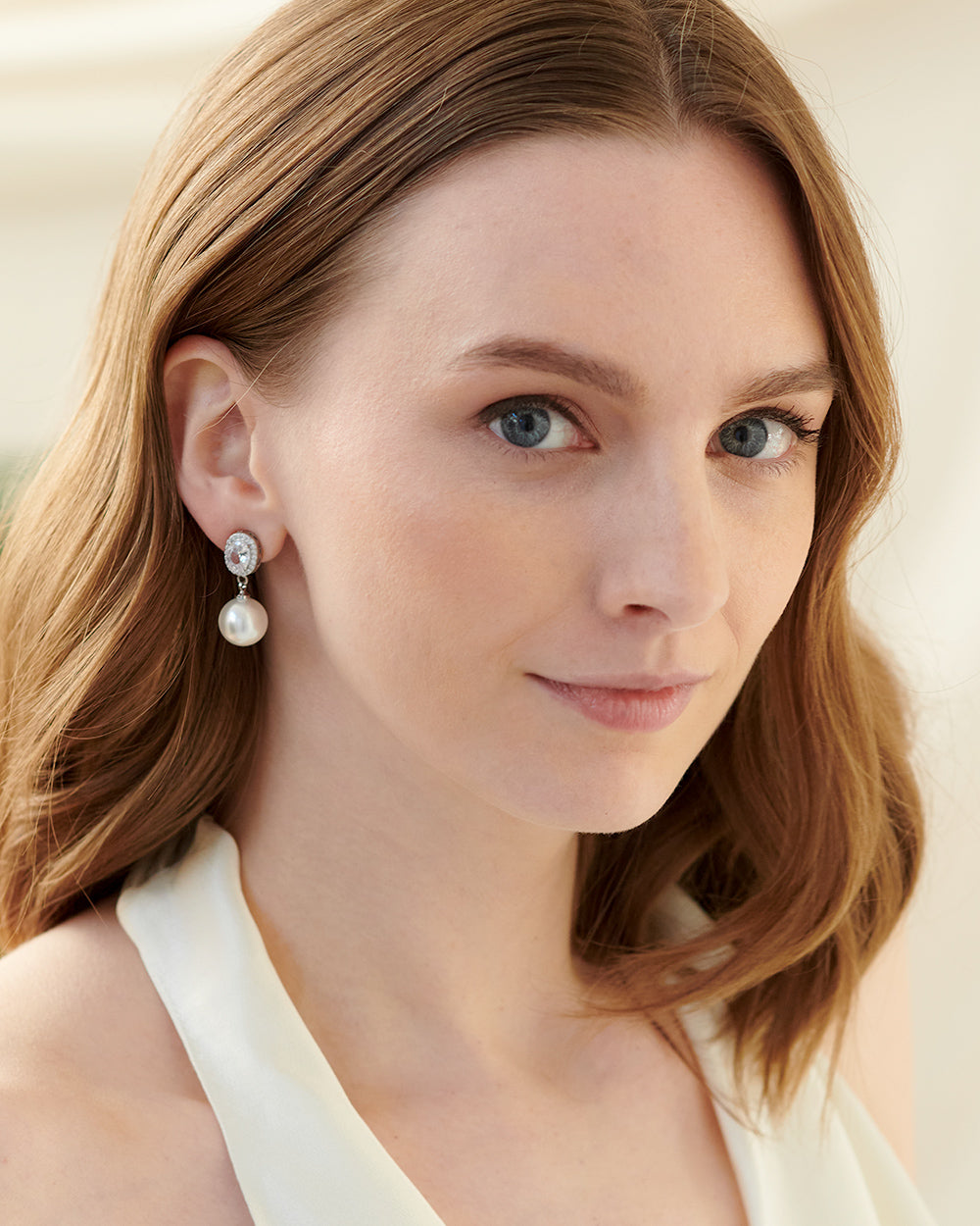 Lucia Pearl Earrings for Women - Elegant Freshwater Pearl Stud Earrings | Perfect for Weddings, Parties & Everyday Wear