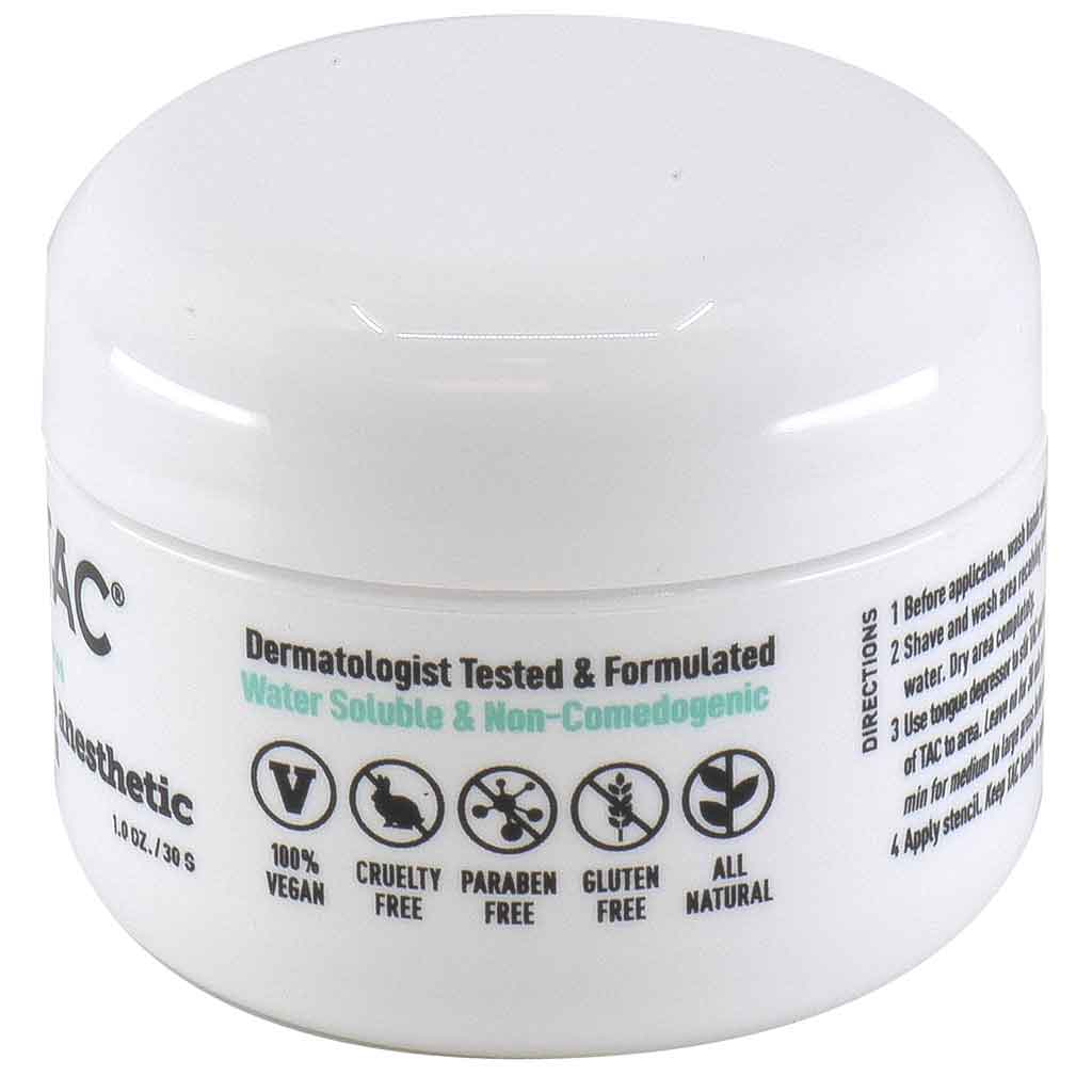 TAC Sciences Tattoo Anesthetic Numbing Cream - 1 oz Jar for Pain Relief During Tattoos, Waxing & Cosmetic Procedures | Fast-Acting Topical Anesthetic