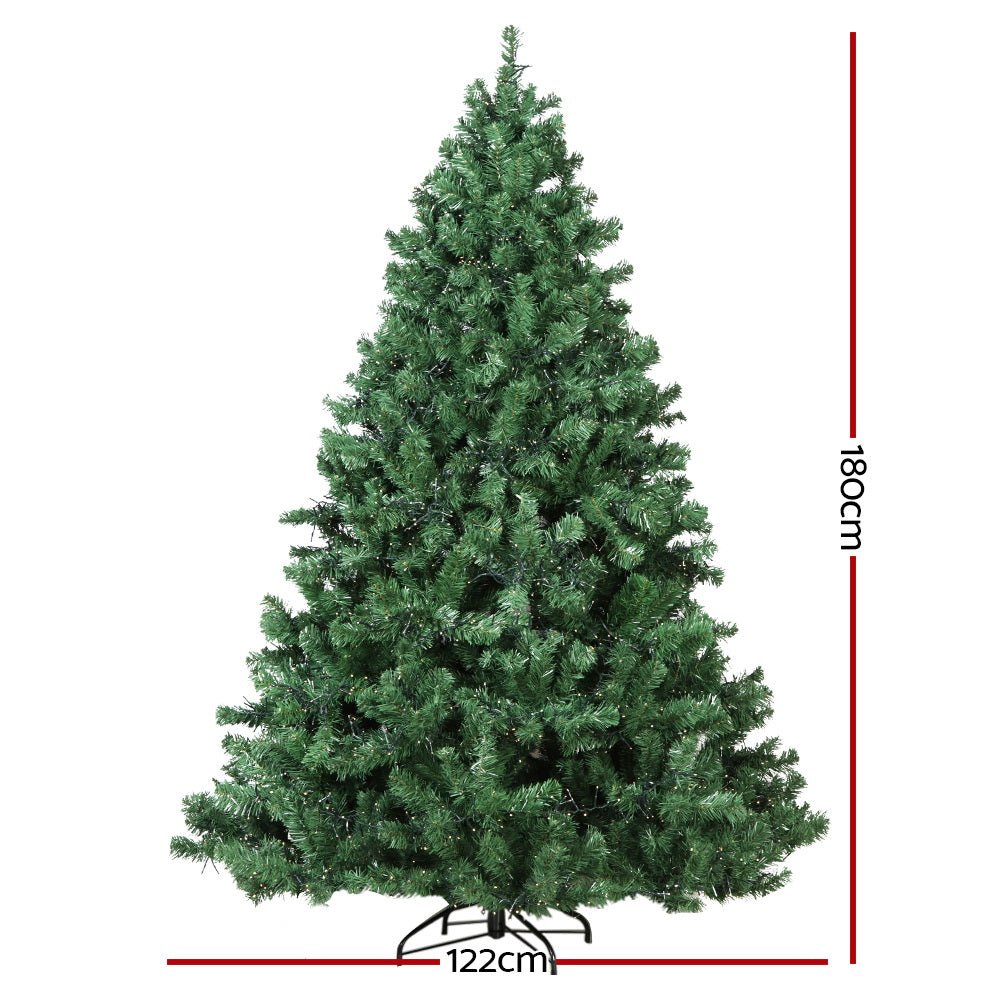 1.8M Pre-Lit Christmas Tree with 1980 Warm White LED Lights - Perfect for Living Room, Office & Holiday Decorations