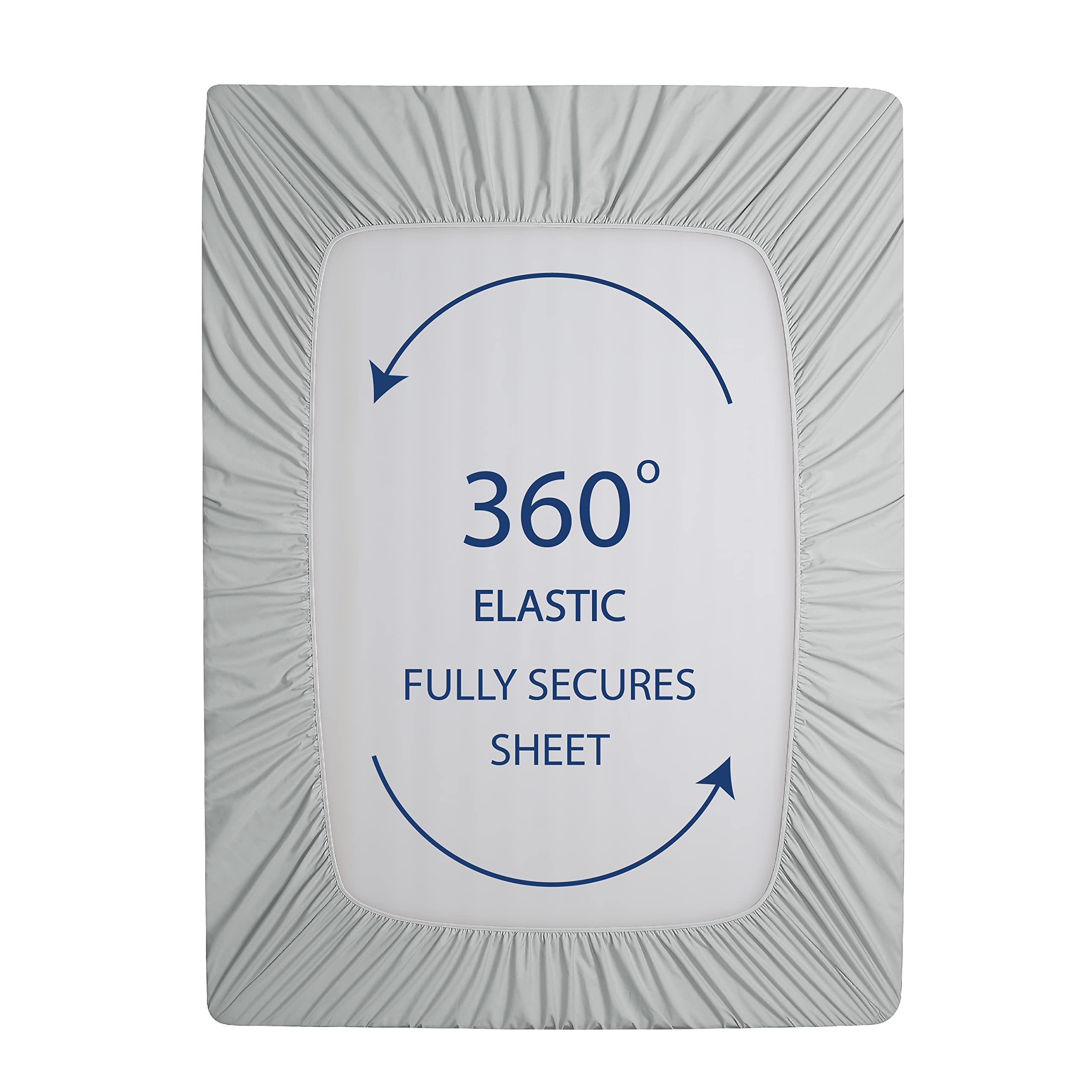 Cathay Home Queen Fitted Sheet - Ultra Soft Double Brushed Microfiber - Wrinkle & Fade Resistant Deep Pocket Sheet - Fits 19