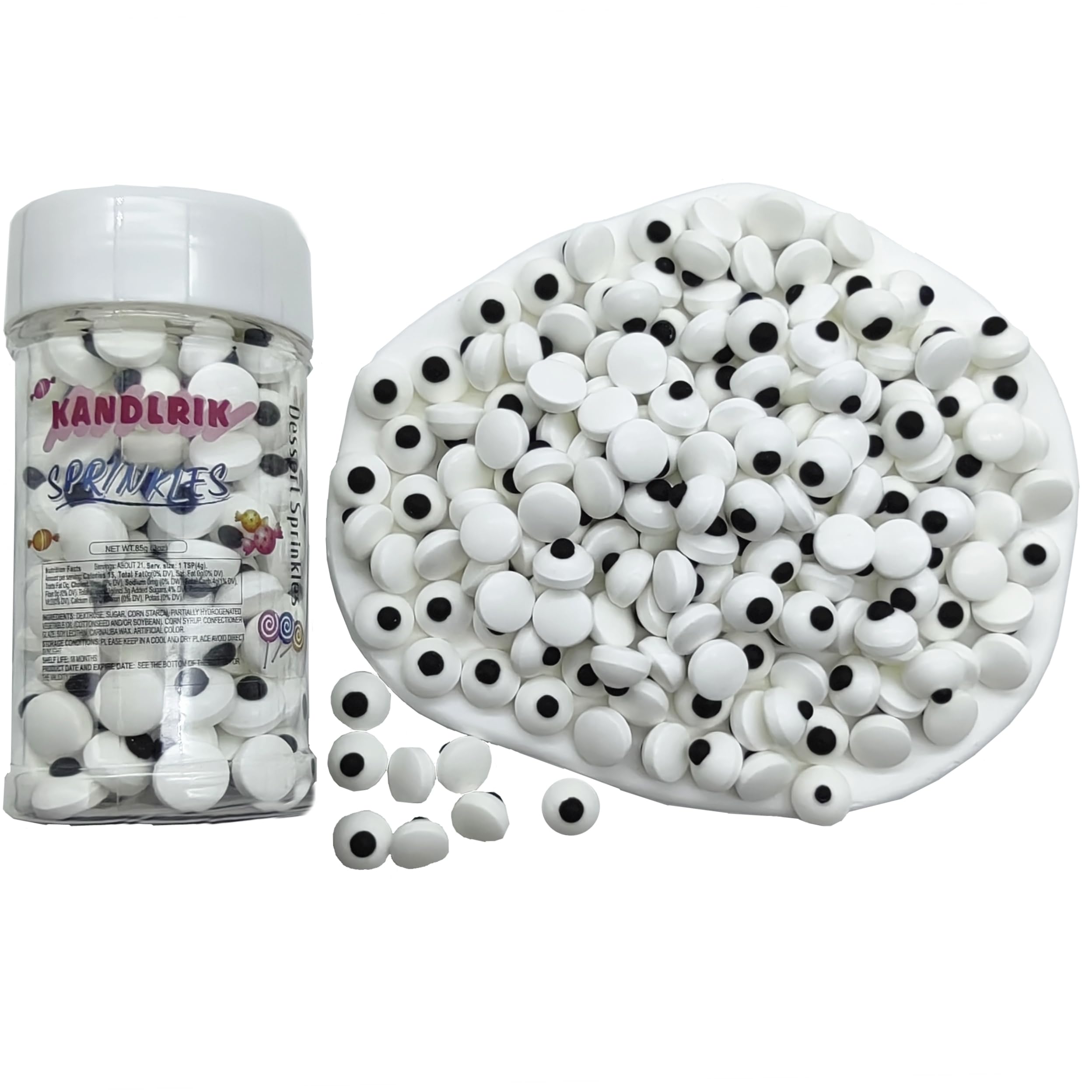 10mm Small Edible Candy Eyes - Decorating Eyeballs for Halloween, Cakes, Cookies, Ice Cream & Cupcakes (3OZ) - Perfect for Baking, Party Treats & Dessert Toppers