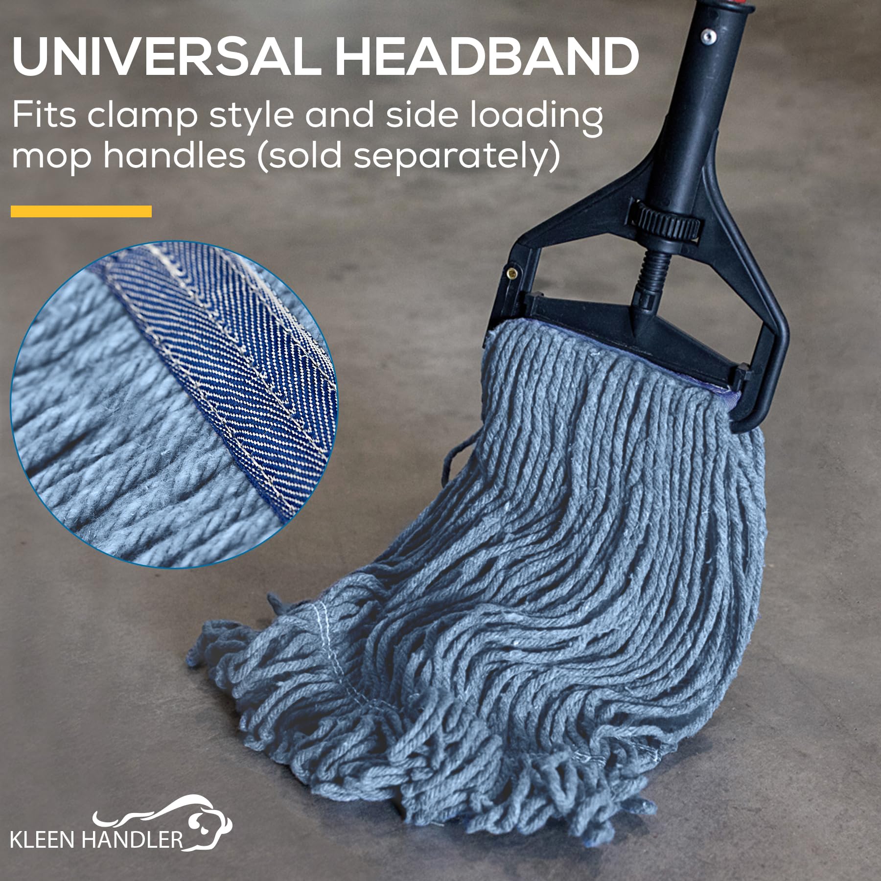 24-Pack Heavy Duty Commercial Mop Head Refills - Industrial Cotton Loop End String Mop Replacement Heads for Wet Cleaning - Blue Mop Heads - Perfect for Restaurants, Schools, and Janitorial Services