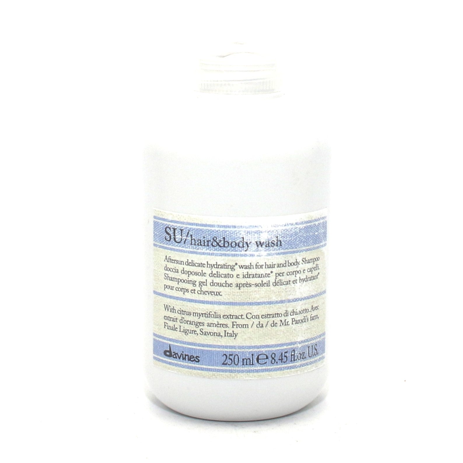 Davines SU Hair & Body Wash - 8.45 oz Sulfate-Free Shampoo & Shower Gel for All Hair Types - Hydrating & Gentle Cleanser for Daily Use at Home, Gym, or Travel