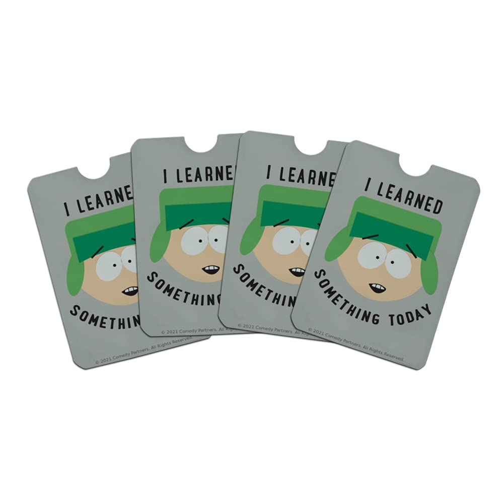South Park Kyle 'I Learned Something Today' RFID Blocking Credit Card Holder - Set of 4 for Wallet, Purse & Travel Security Protection | Prevent Digital Theft at Stores, ATMs & Airports