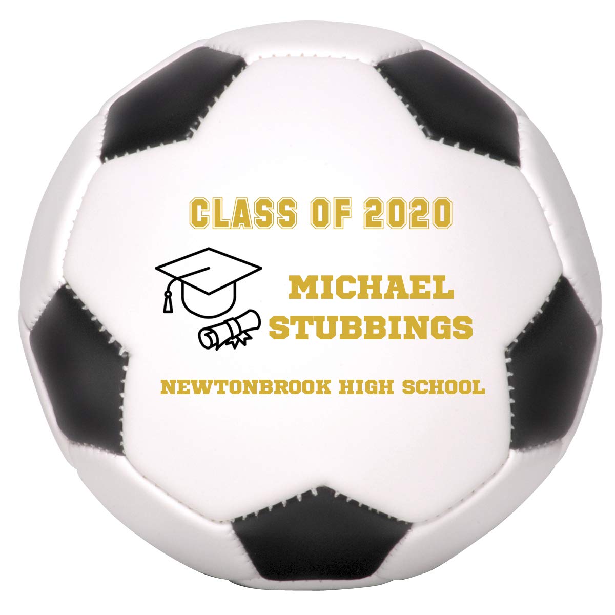 Custom Personalized 2025 Graduation Soccer Ball Gift - Class of 2025 Graduation Present for Boys & Girls - Perfect High School or College Graduation Keepsake for Sports Lovers