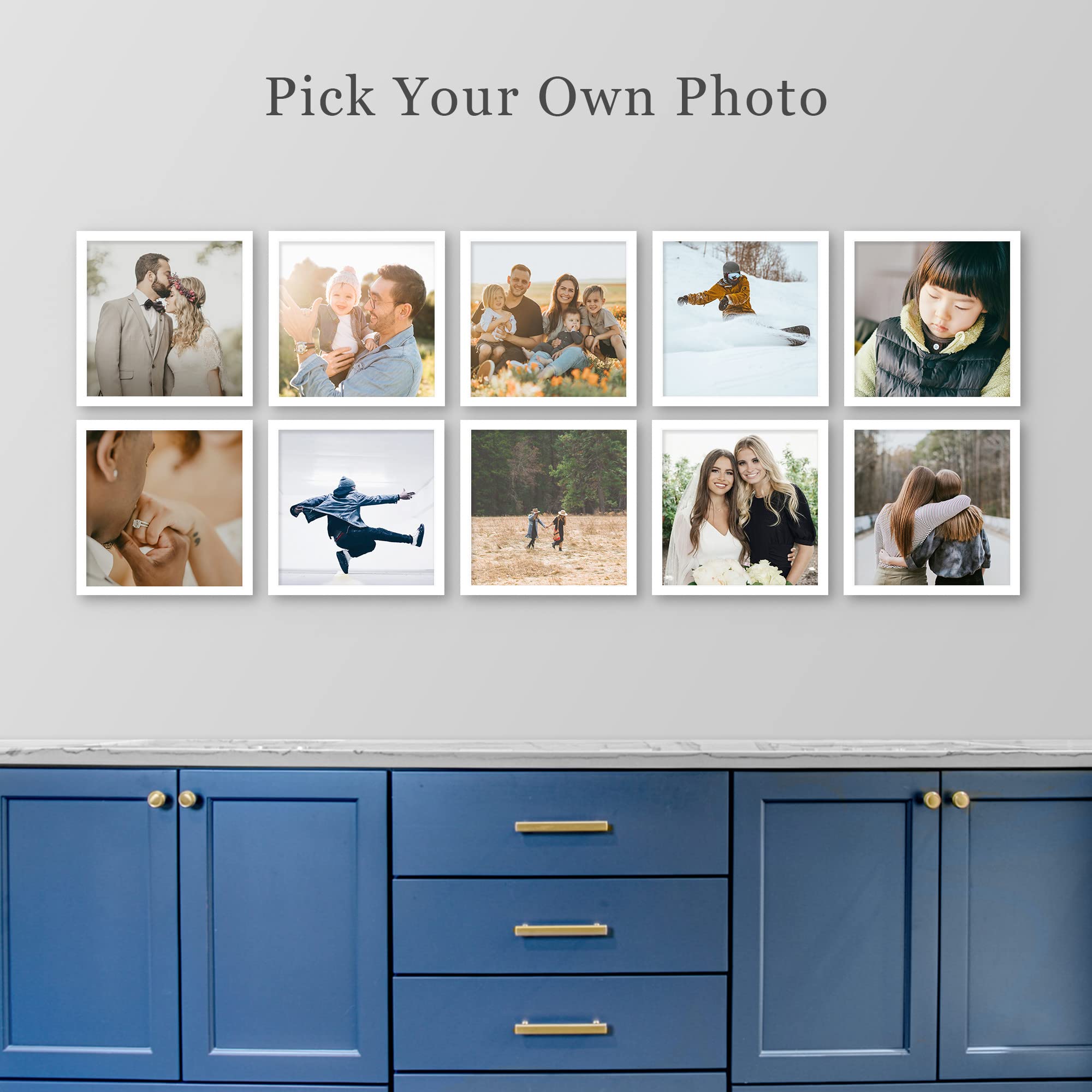 Custom Framed Wall Art Gallery Print Set - Personalized Vinyl Photo Frame Collection (Choose Up to 10) - 12