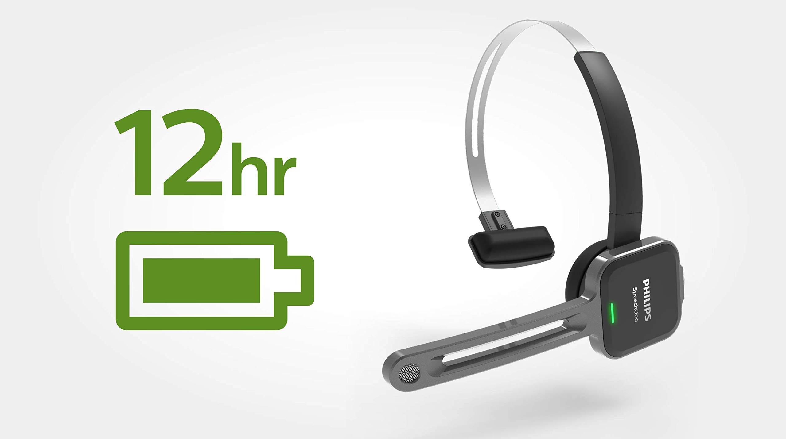PHILIPS PSM6800/00 SpeechOne Wireless Dictation Headset with Docking Station, Status Light & Remote Control - Includes SpeechExec Pro Dictate Software for Medical, Legal & Office Transcription