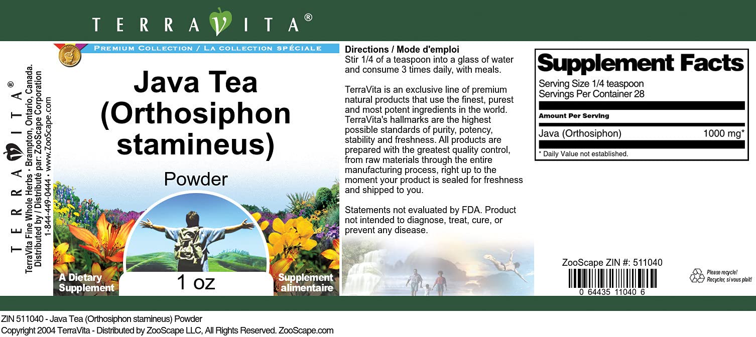 Premium Java Tea (Orthosiphon Stamineus) Powder - 1 oz | Natural Herbal Supplement for Kidney & Detox Support | Perfect for Tea Blends, Smoothies & Wellness Routines