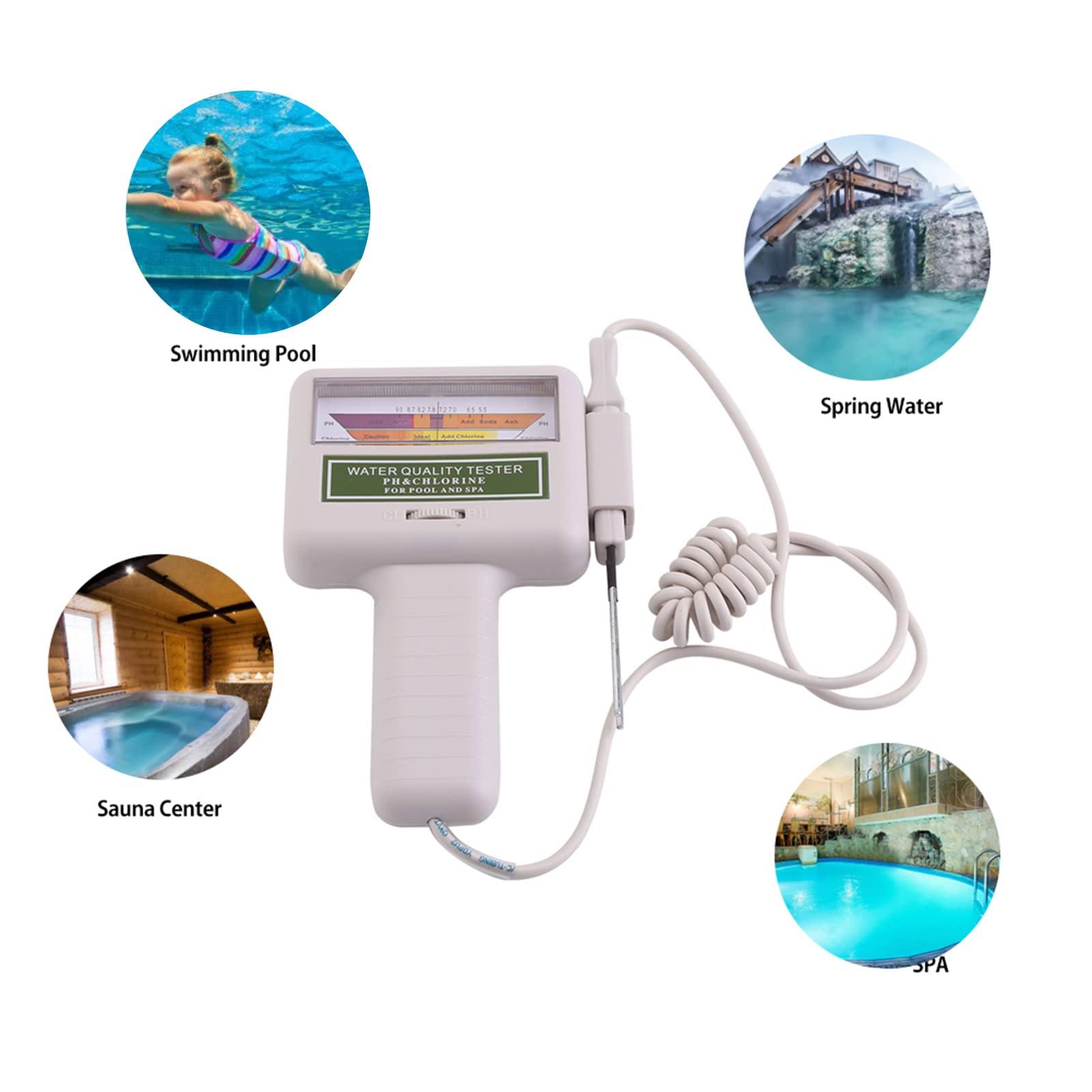 Haofy Digital PH & Chlorine Tester - Portable 2-in-1 Water Quality Analyzer for Swimming Pools, Spas, Drinking Water | Accurate CL2 Level Monitoring for Home, Lab & Aquarium Use