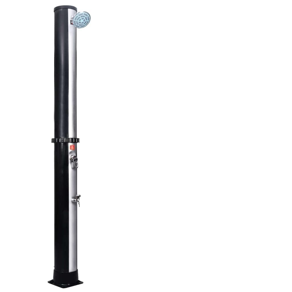 **10.6 Gallon Outdoor Solar Shower with Adjustable Shower Head & Faucet - Portable Camping, Beach, RV, and Garden Use (Black & Silver, 14.29g)**