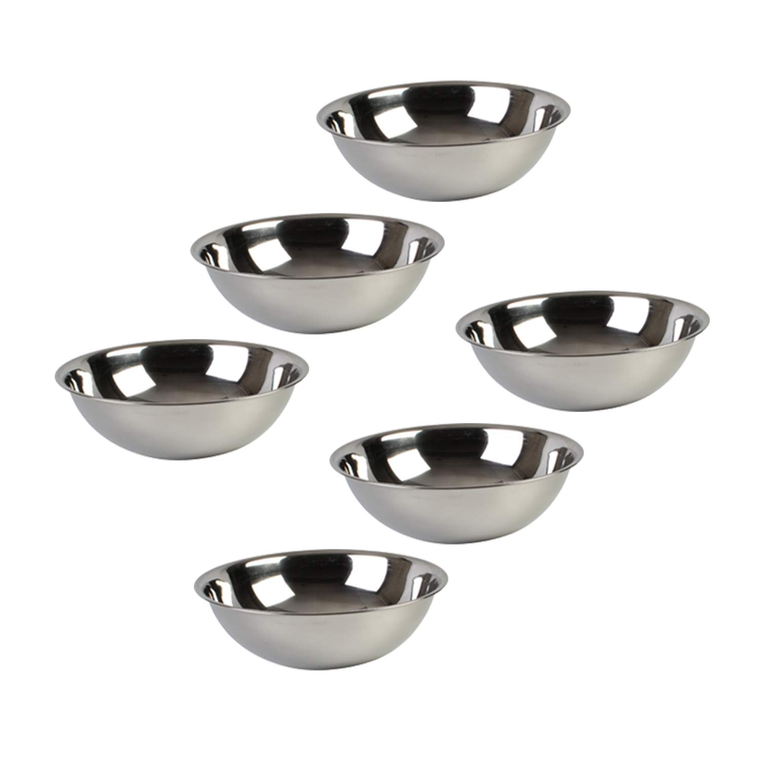 Premium Stainless Steel Mixing Bowls Set - 6 Piece 13 QT Heavy Duty Kitchen Bowls for Baking, Cooking, Mixing - Ideal for Meal Prep, Dough Kneading & Large Batch Cooking