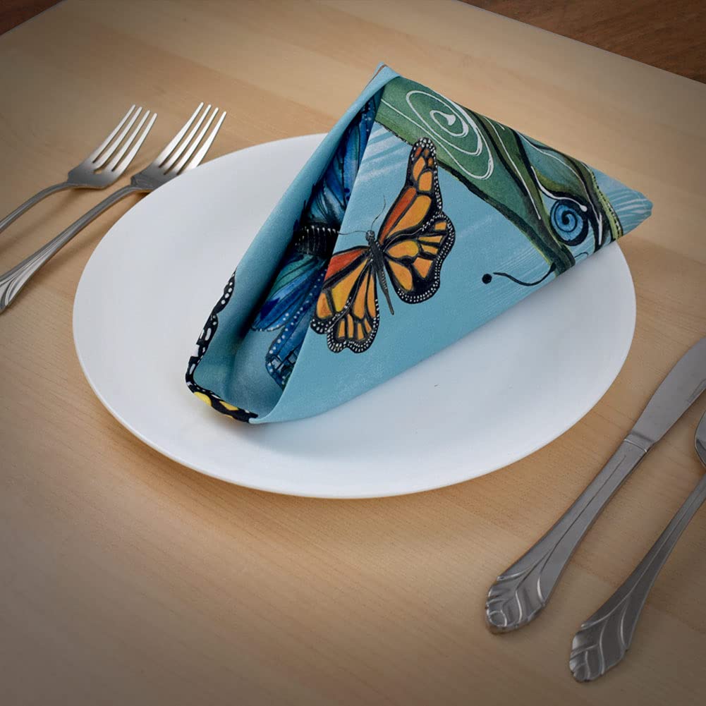 Monarch Butterfly Art Cotton Microfiber Table Napkins (Set of 2) - 19