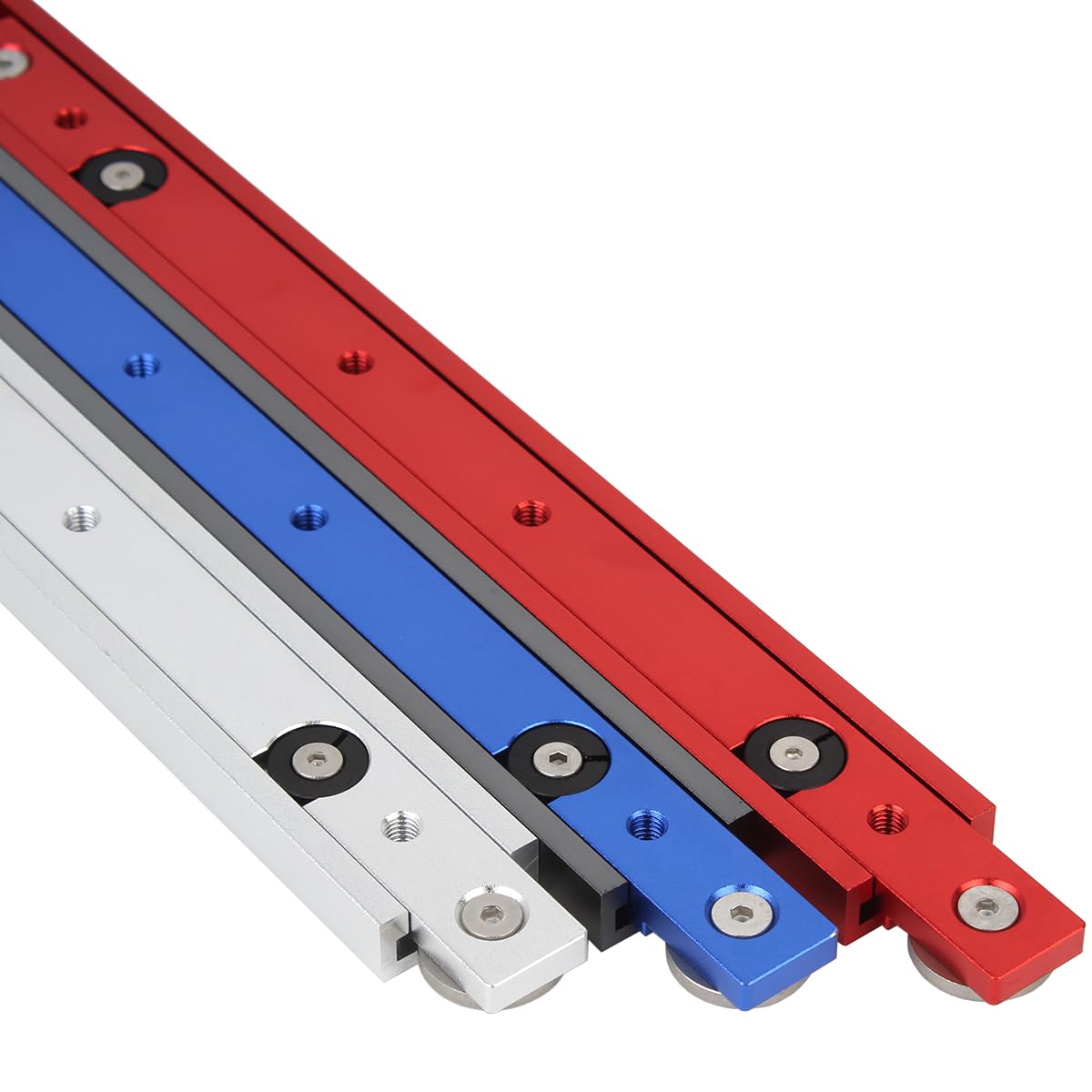 Aluminum Alloy Miter Bar Clamping Tool - 300mm T-Slot Track Rail for Router Tables & Woodworking | Precision Slider for Table Saw Gauge Rod | DIY Woodworking Projects & Cabinet Making Accessories (Red)