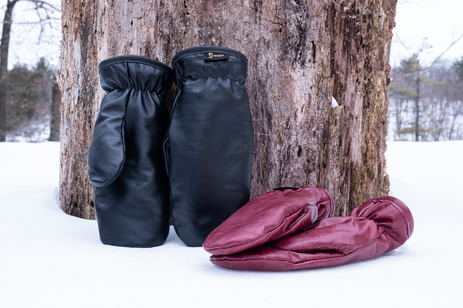Women's Warm Sheepskin Lined Leather Mittens - Winter Gloves for Cold Weather, Outdoor Activities & Snow Sports
