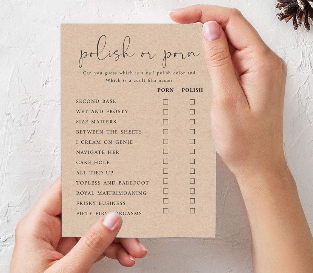 50-Pack Bulk Party Game Cards - Rustic Kraft Paper Bachelorette & Bridal Shower Activity Set - Perfect for Bachelorette Parties, Wedding Showers & Girls' Night Games