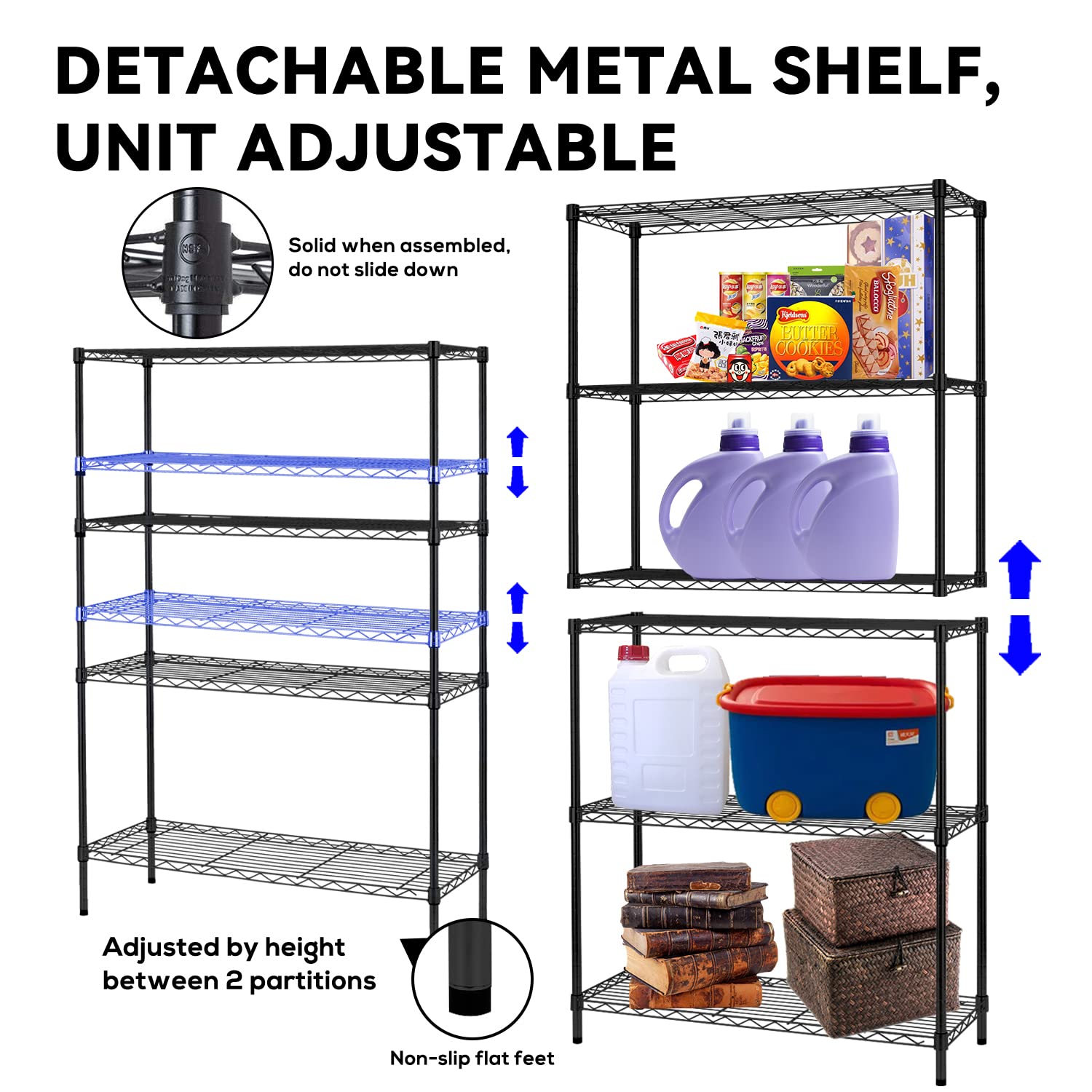 Heavy Duty 4-Tier Adjustable Metal Storage Shelves 36