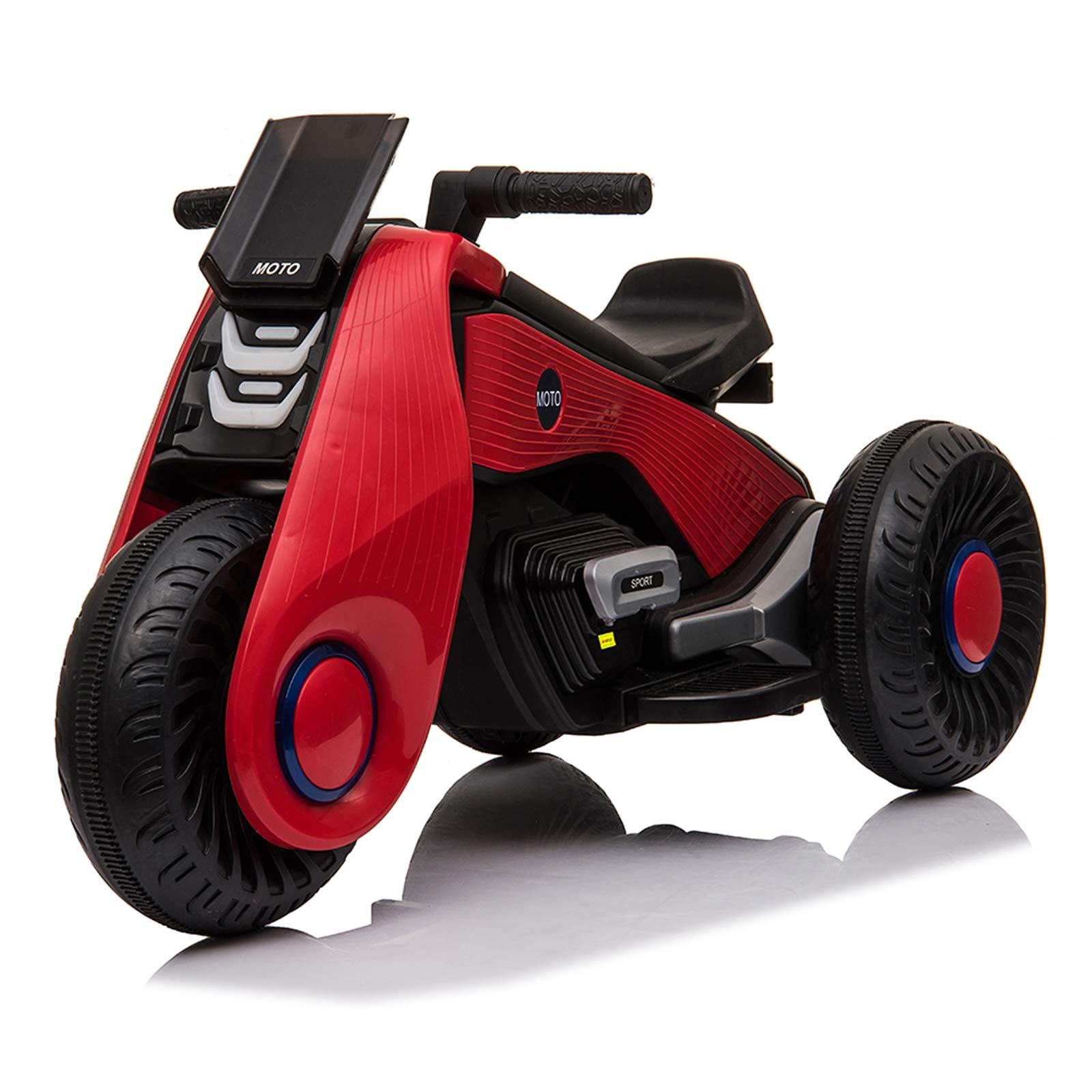 MengK Kids Electric Motorcycle 3-Wheel Ride-On Toy with Dual Motor - Red | Safe & Fun Battery-Powered Trike for Boys & Girls Ages 3-8 | Outdoor Play, Backyard Riding, Birthday Gift