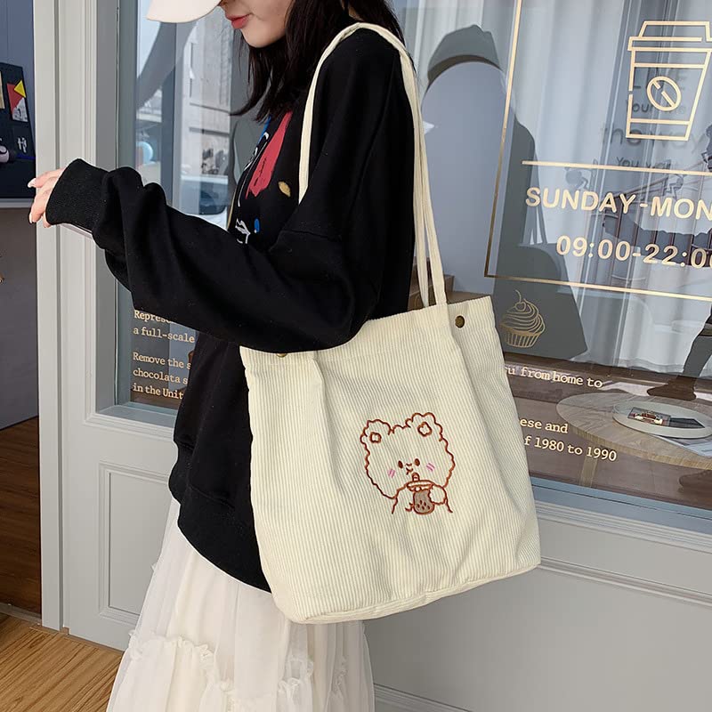 Women's Corduroy Tote & Crossbody Bag - Stylish Shoulder Bag for Daily Use