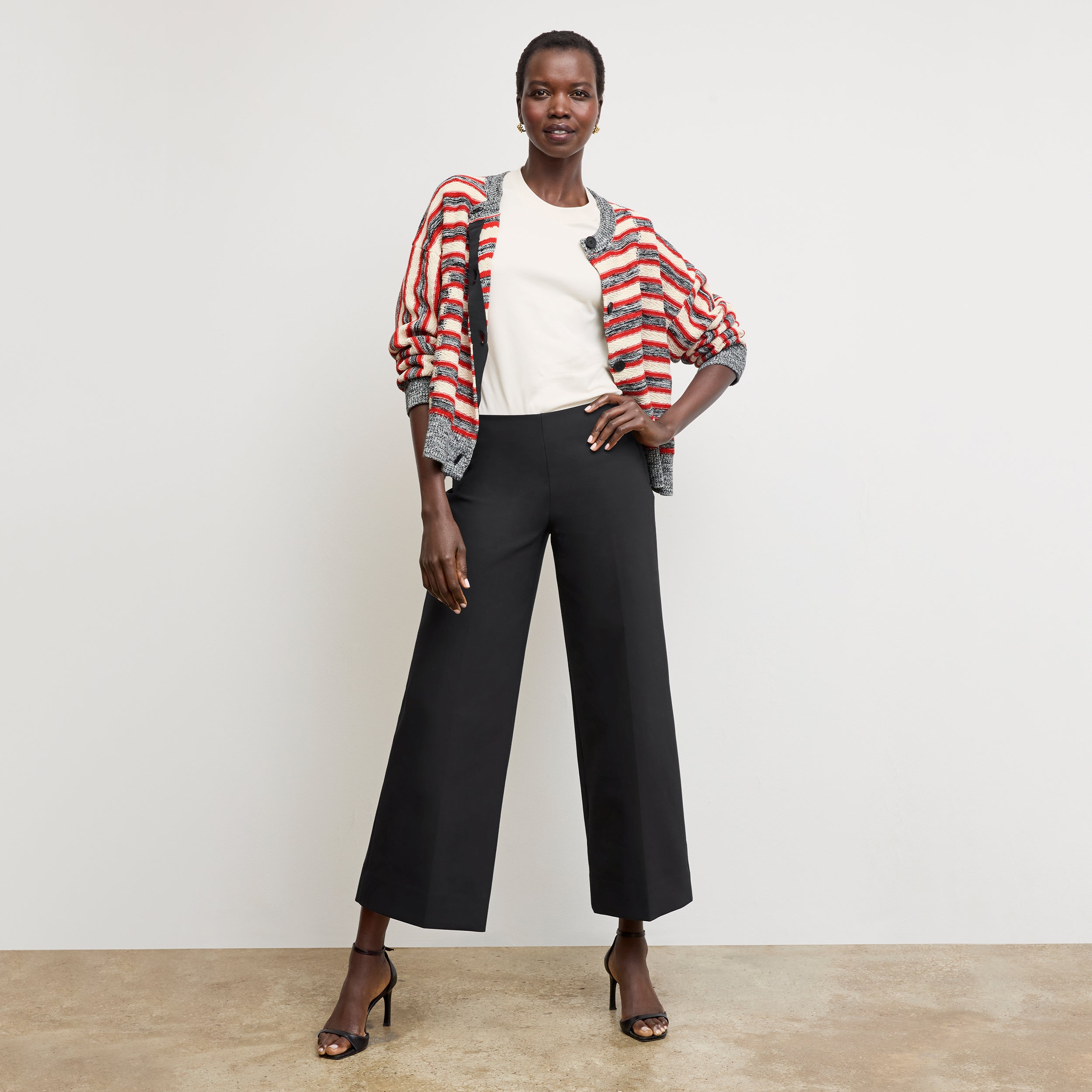 Adler Eco PowerStretch Stretch Culotte Pants for Women - Comfortable & Sustainable Black High-Waisted Trousers | Perfect for Yoga, Office & Casual Wear