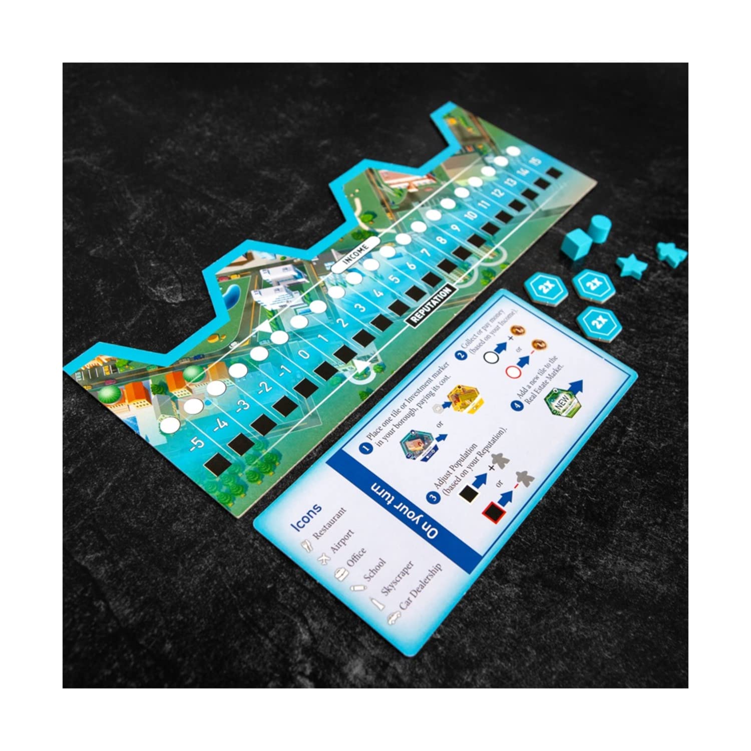 Suburbia Expansions Second Edition Board Game by Bezier Games - City Building Strategy Game for Family Game Night & Game Parties
