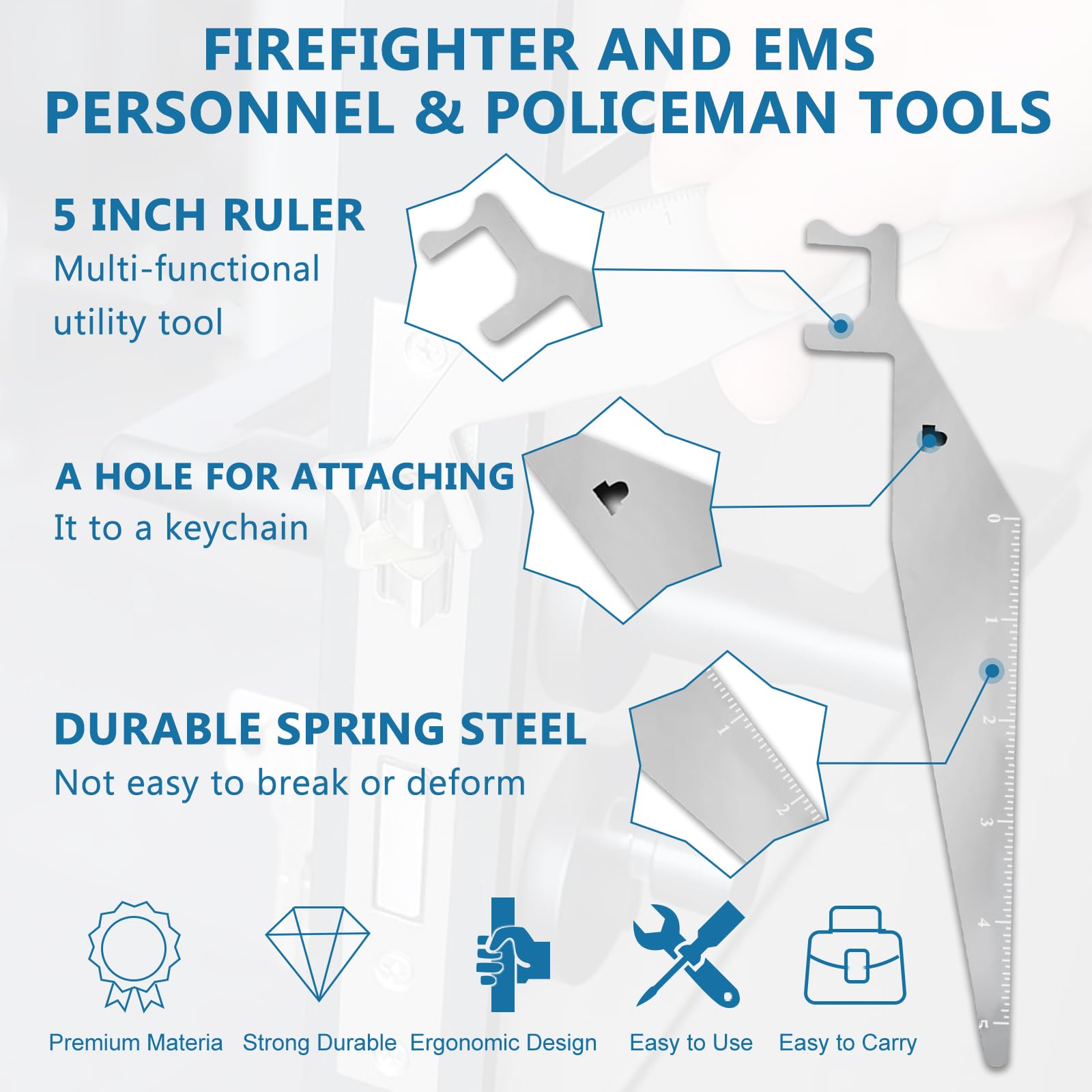 2Pcs Professional Lock Picking Tools Set - Firefighter Multitool with Pry Bar for Emergency Rescue & Home Security | Perfect for Firefighters, Locksmiths & Survival Kits