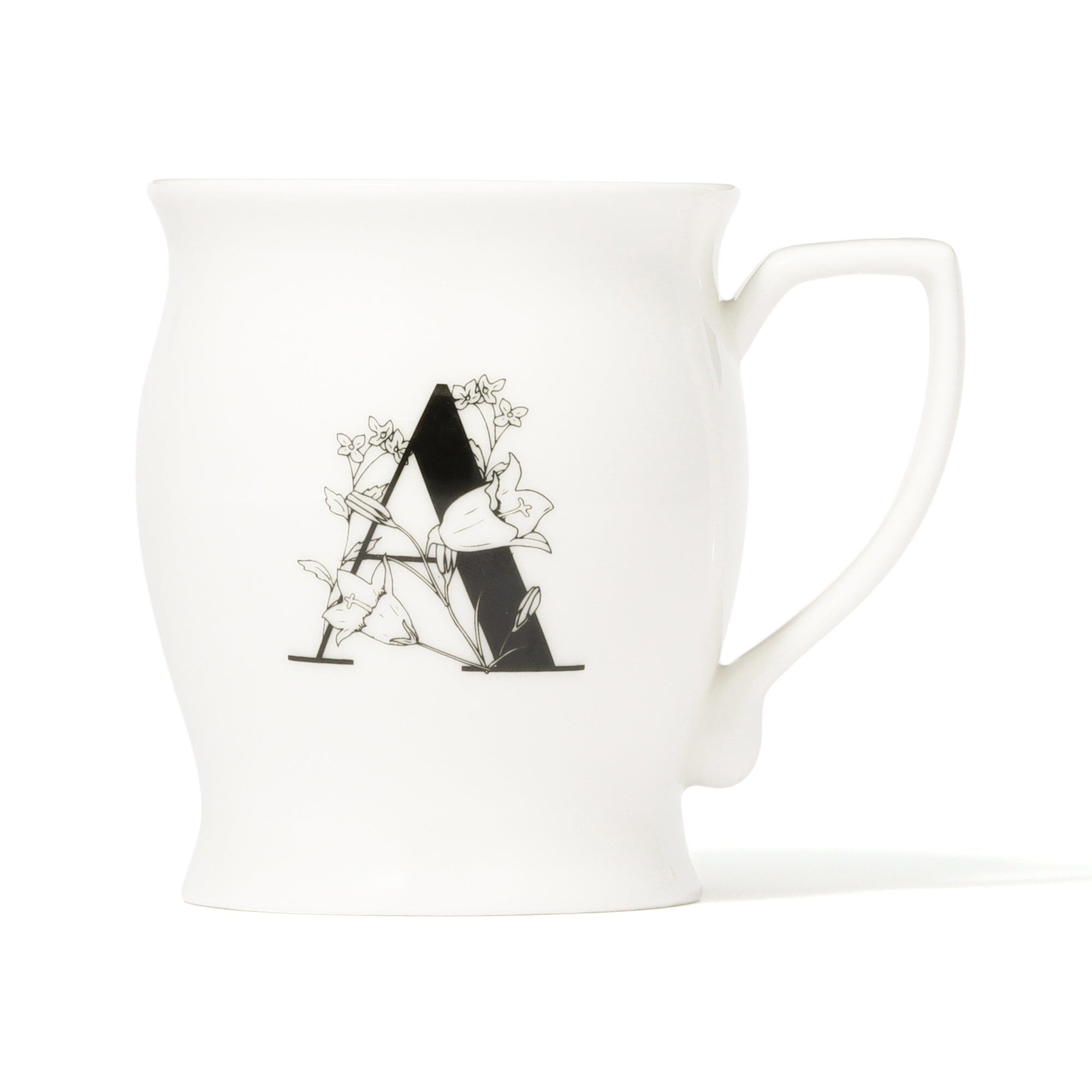 Initial Mug Flower - Personalized Ceramic Coffee Cup with Floral Design - Perfect for Gifts, Home Decor & Office Use