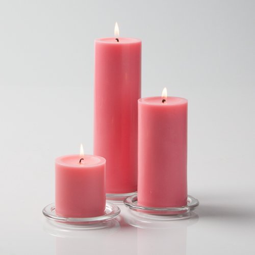 Richland® Pink Pillar Candles - Set of 36 Long-Lasting Decorative Candles for Weddings, Parties & Home Decor | Unscented Flameless LED Option Available