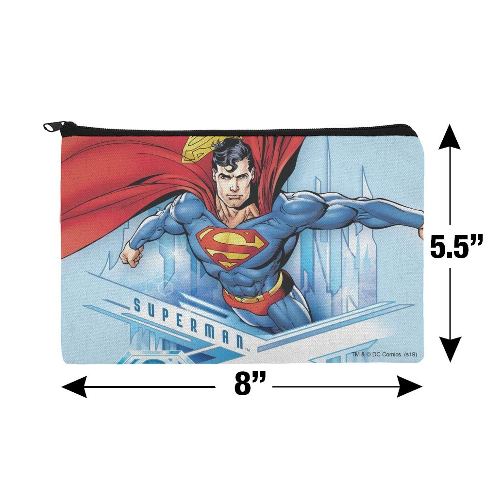Superman Solitude Pencil Pen Organizer Zipper Pouch Case - School, Office & Travel Stationery Storage for Students, Artists & Professionals