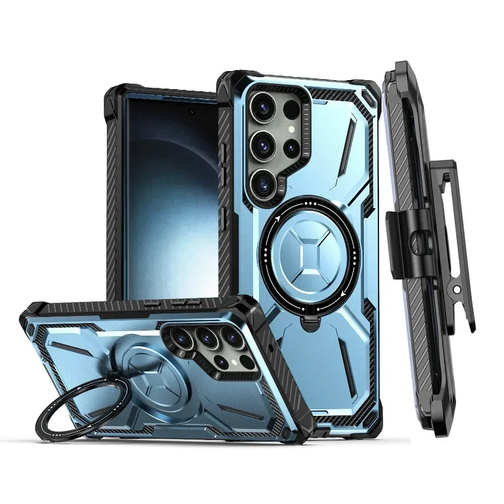 Samsung Galaxy S25 Ultra Phone Case with Belt Clip & MagSafe Magnetic Ring - Secure & Hands-Free for Outdoor, Work & Travel