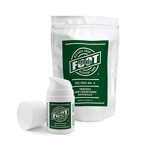 100% Natural Tea Tree Oil Foot Soak & Skin Cream Set - Made in USA - Restorative Foot Care for Cracked Heels & Dry Skin - Perfect for Pedicures & At-Home Spa Treatments