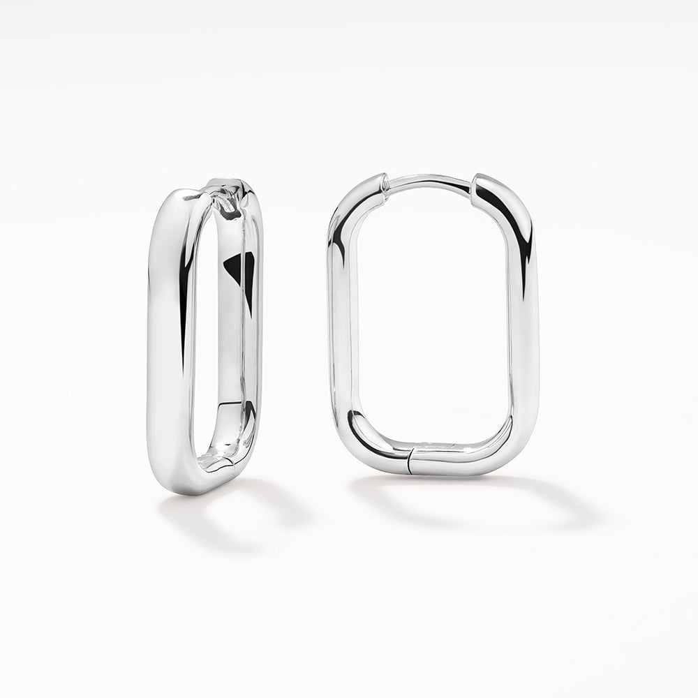 Silver Midi Paperclip Earrings for Women - Trendy Minimalist Hoop Earrings for Everyday Wear & Gift Giving