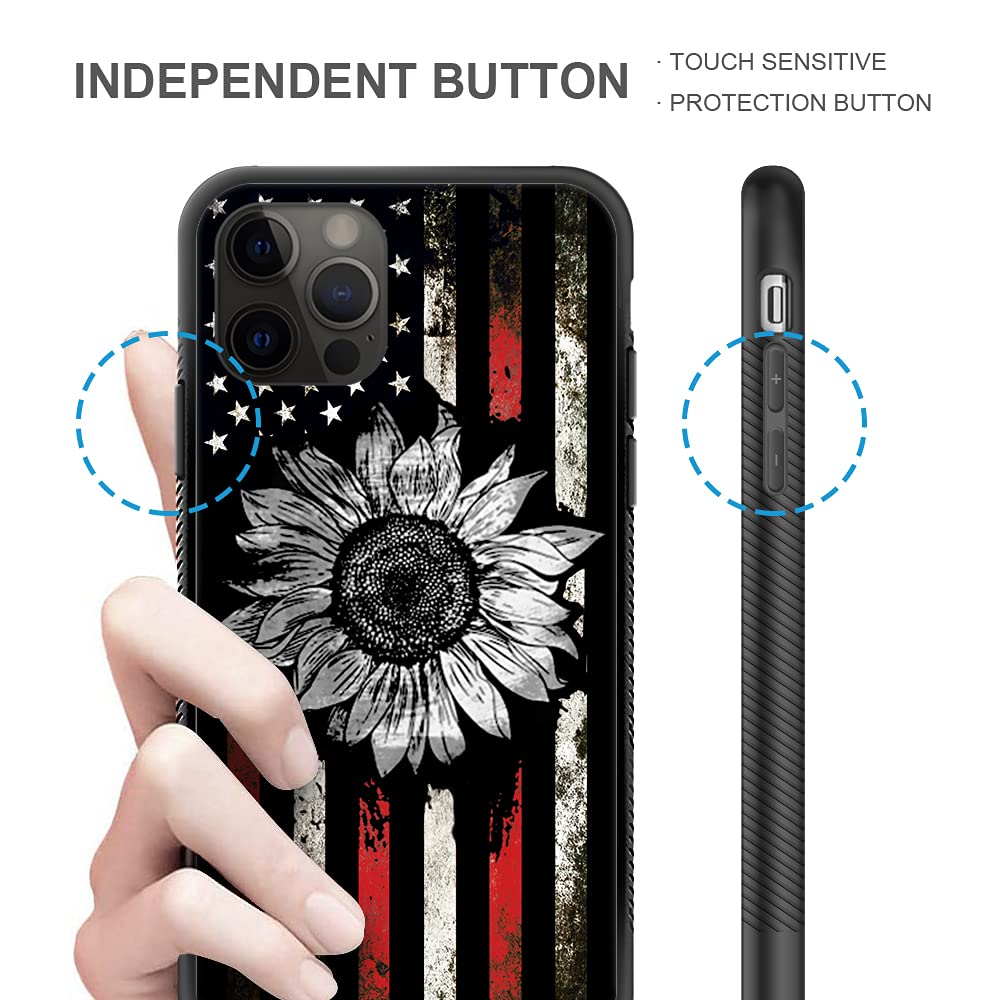 iPhone 11 Pro Max Case (6.5 inch) - Retro Sunflower Pattern Hard PC Back with Soft TPU Bumper | Non-Slip Protective Phone Cover for Women | Perfect for Daily Use, Work & Outdoor Activities