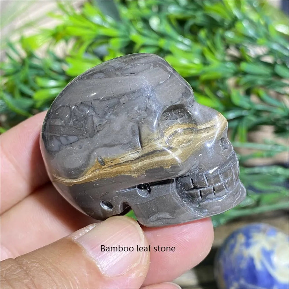Natural Black Tourmaline Obsidian Crystal Skull - Bloodstone Healing Stone for Reiki, Meditation & Energy Work - Unique Mineral Cranium Decor for Home, Office or Sacred Space