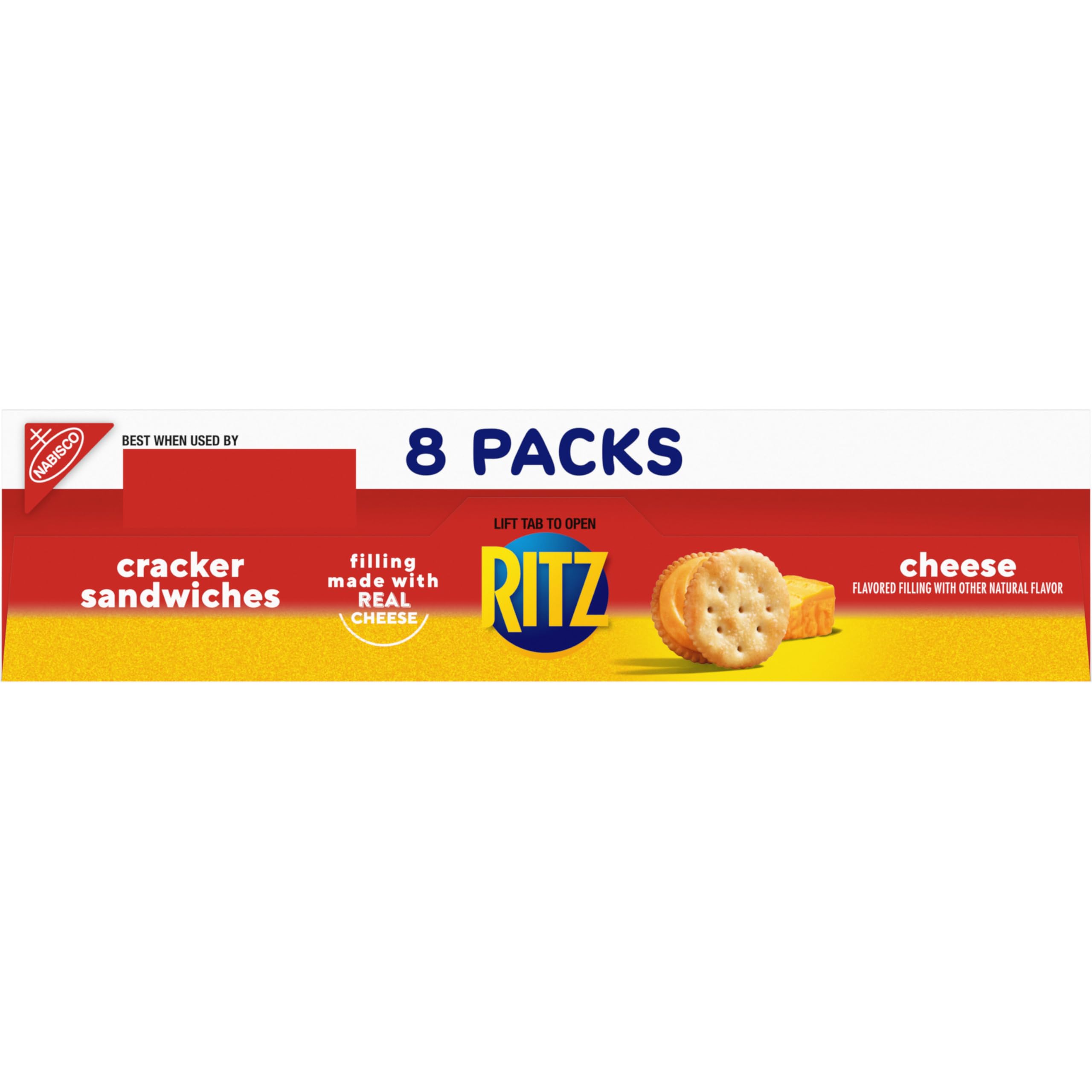 RITZ Cheese Sandwich Crackers - 112 Individually Wrapped Snack Packs (14 Boxes, 6 Crackers Each) - Perfect for School Lunches, Office Snacks & On-the-Go Treats