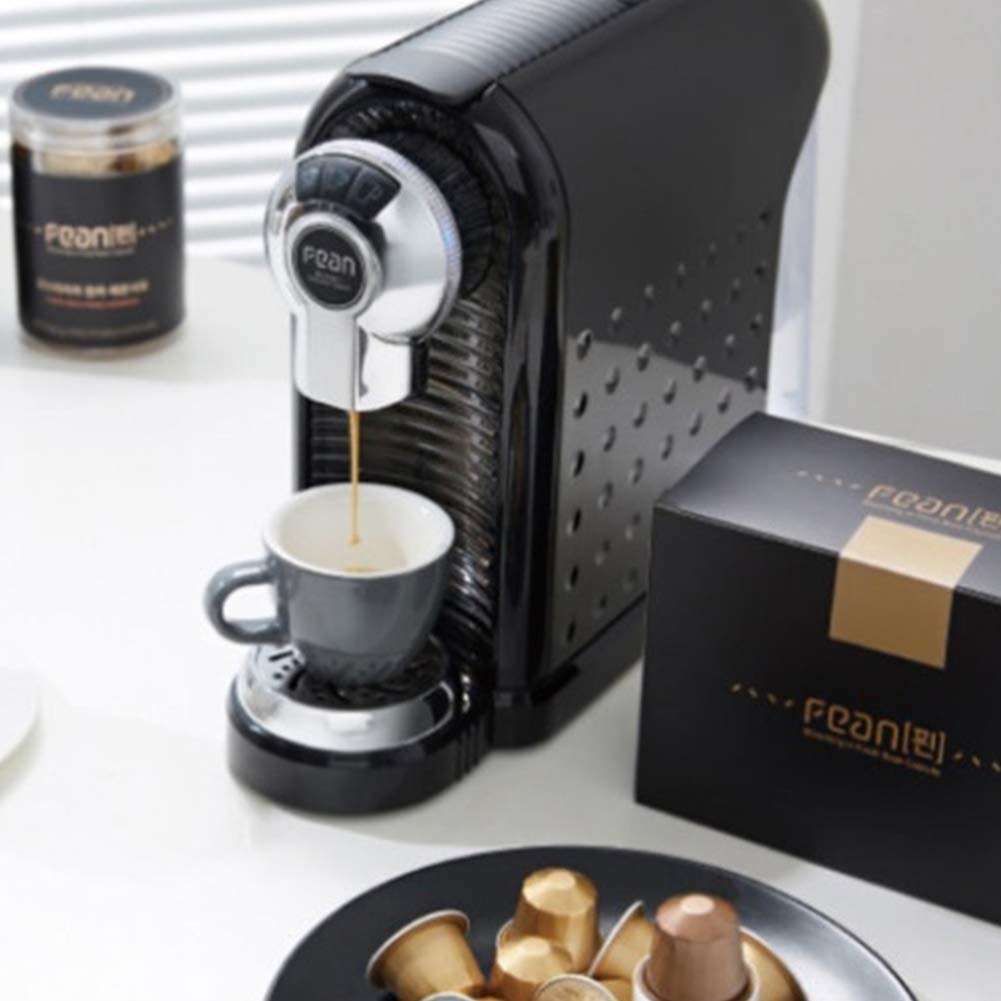 FEAN Portable Stainless Steel Capsule Coffee Machine - 220V Compatible with Nespresso Capsules, Black Espresso Maker for Home & Office Use | Perfect for Kitchen Countertops, Small Spaces & Travel
