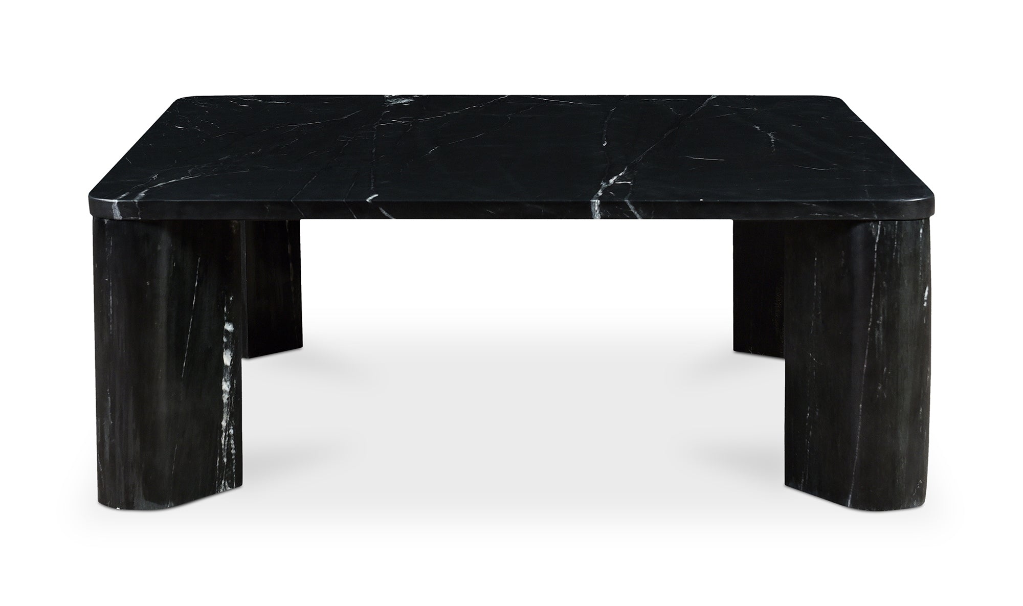 Modern Black Marble Segment Coffee Table - Contemporary Living Room Centerpiece for Home Decor & Entertaining