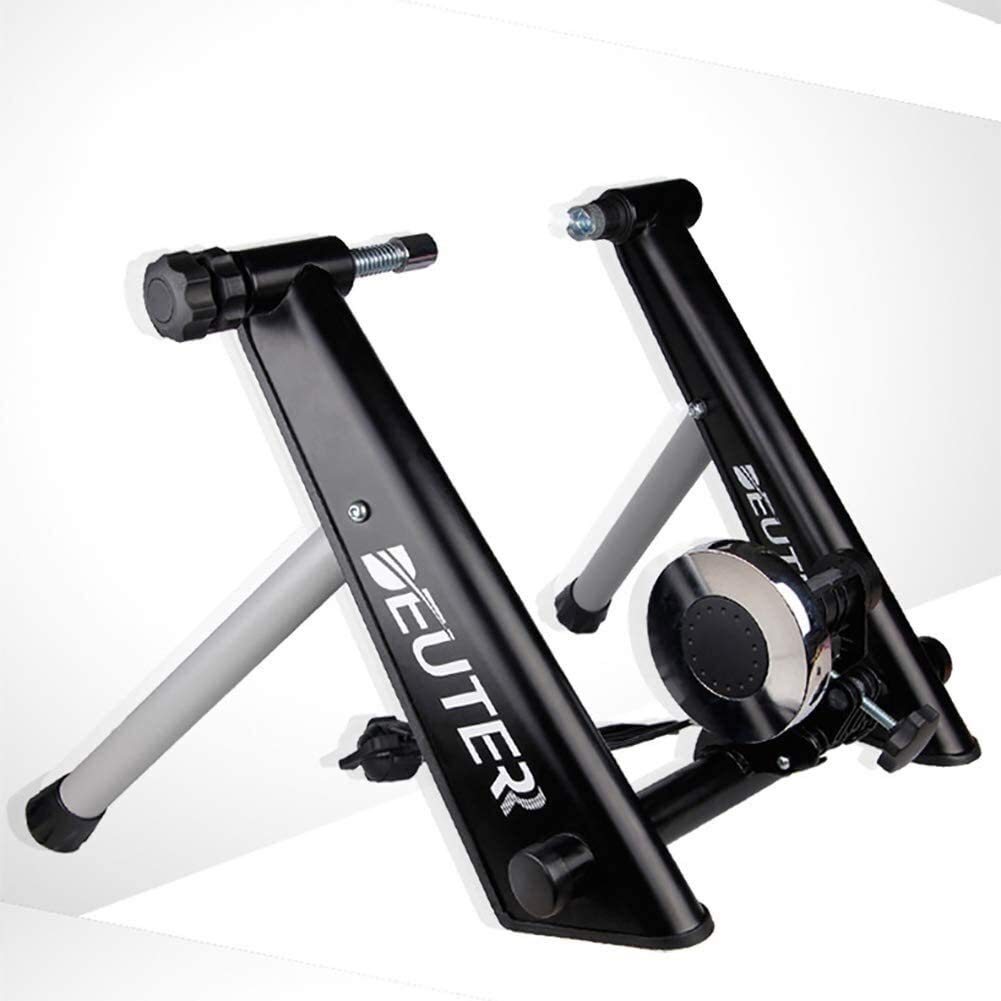 Magnetic Bike Trainer Stand - Indoor Cycling Trainer for Road & Mountain Bikes with Quick Release Wheel Block | Stable Exercise Bike Stand for Home Workouts & Winter Training | Black