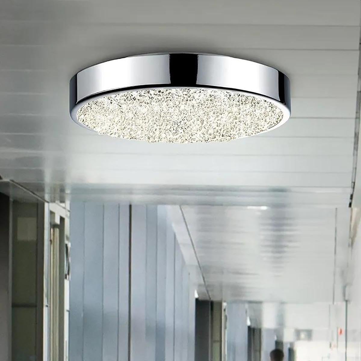 Sonneman Dazzle Contemporary 8-Inch LED Surface Mount Light Fixture in Polished Chrome - Modern Lighting for Living Room, Dining Room, Kitchen & Bedroom - Energy Efficient Home & Office Decoration
