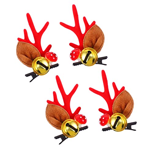 Beaupretty 4pcs Deer Antler Hair Clips & Headbands - Christmas Reindeer Antler Hair Accessories for Women & Girls, Cute Holiday Hair Hoop & Beauty Headdress (Perfect for Christmas Parties, Cosplay & Festive Photo Props)