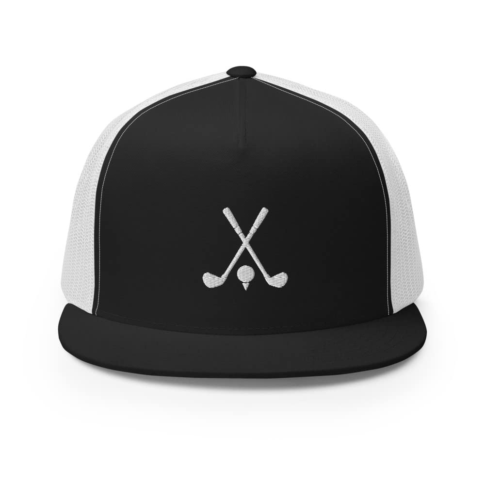 Men's Embroidered Golf Trucker Hat - Breathable Mesh for Golf Clubs