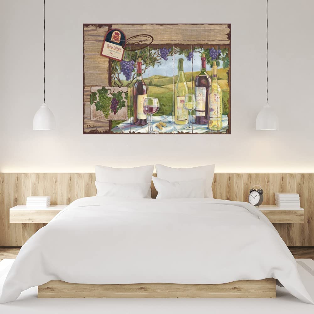 Paul Brent Wine Country Collage Canvas Wall Art - 46x35 Inch Ready to Hang Fine Art Print for Living Room, Bedroom, Office & More - Perfect for Home Decor, Housewarming Gift & Interior Design