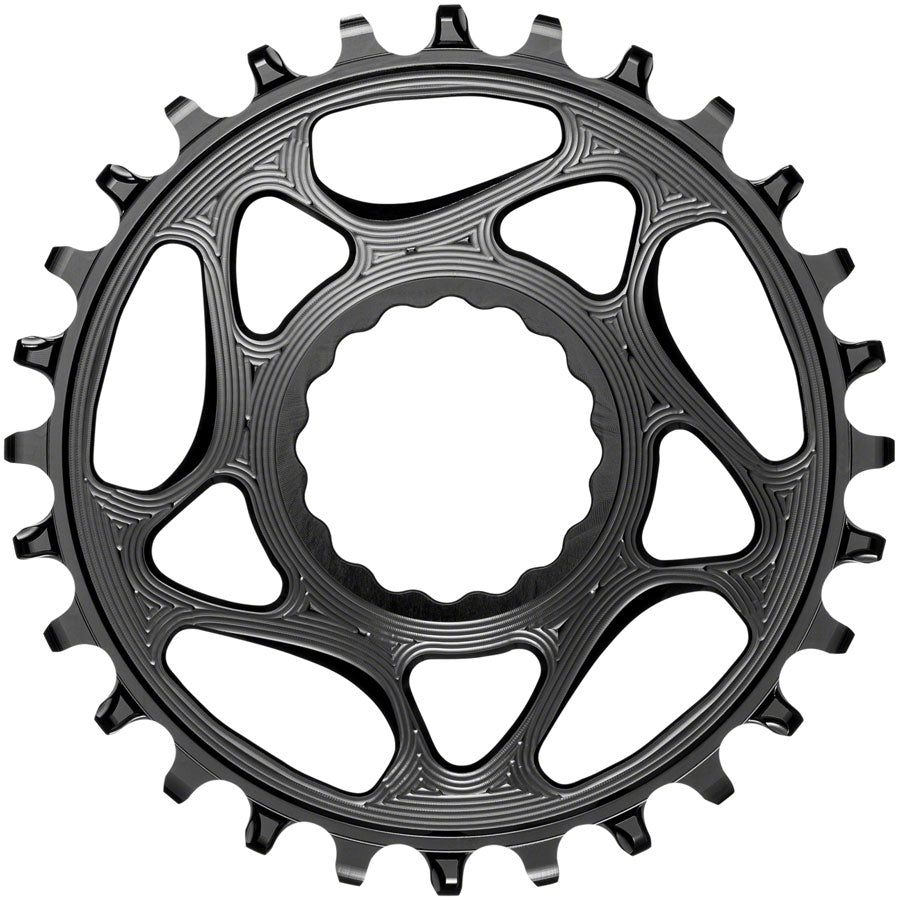 AbsoluteBLACK 28T Round Narrow Wide Chainring - Direct Mount for 10/11/12 Speed Bikes - Premium Aluminum MTB Chainring for Trail Riding and Mountain Biking