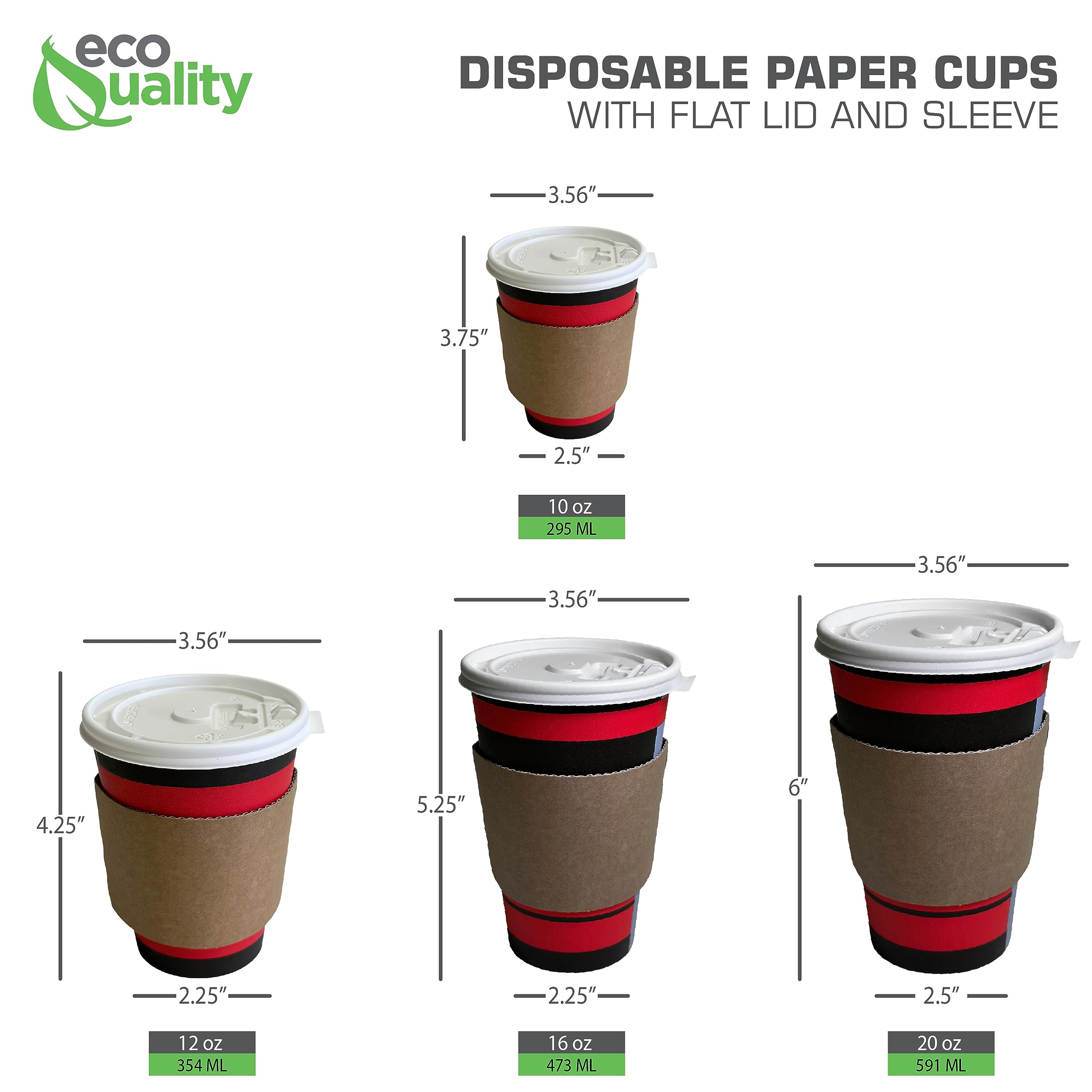 50-Pack 12oz Disposable Paper Coffee Cups with Lids, Sleeves & Stirrers - White Travel Coffee Cups for Hot & Cold Beverages - Perfect for Office, Parties, Coffee Shops, and On-the-Go Use - Great for Coffee, Tea, Hot Chocolate, Latte & Cappuccino