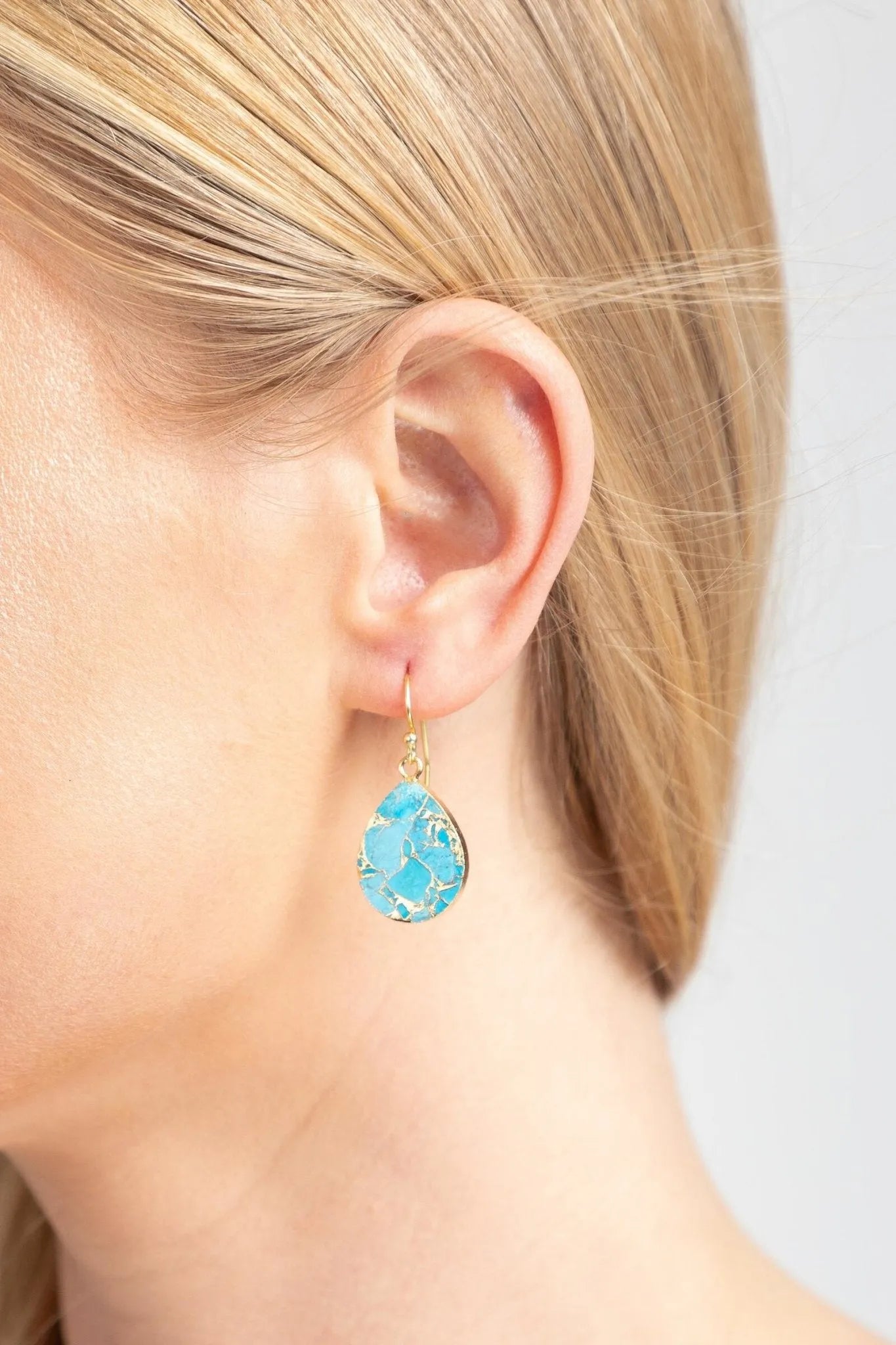 Natural Gemstone Drop Mojave Earrings for Women - Handmade Boho Dangle Earrings for Casual & Party Wear - Perfect Gift for Her
