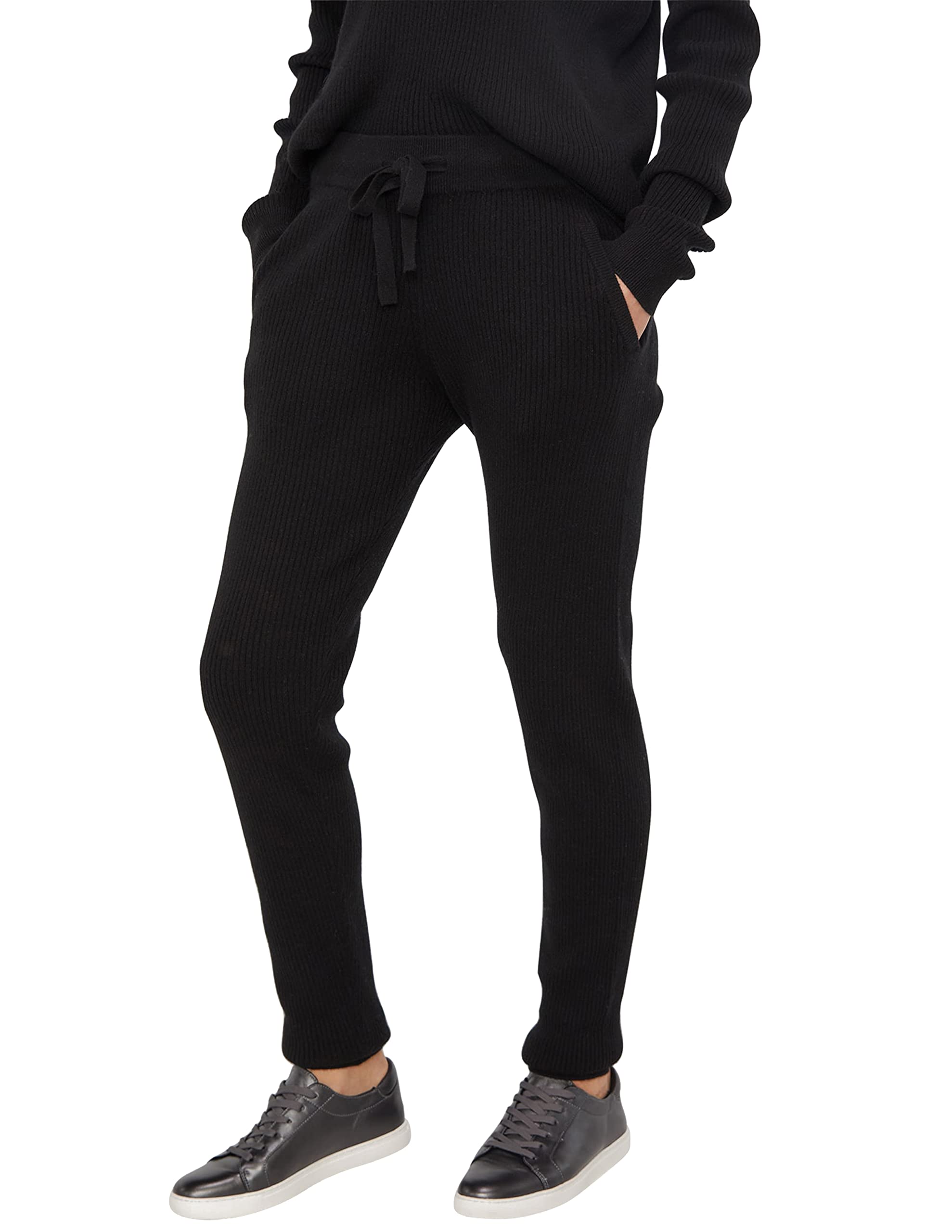 100% Pure Cashmere Women's Loungewear Set - Soft Knit Tops & Pants for Home Relaxation | Cozy Winter Outfit & Luxury Lounge Wear for Comfortable Evenings