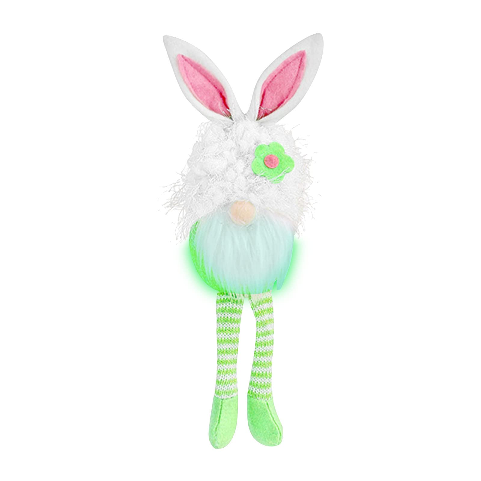 Handmade Swedish Tomte Easter Gnome Plush Bunny Doll - Cute Faceless Dwarf Rabbit Stuffed Animal for Home Decor (Green, 1pc) | Perfect Easter Gift for Kids, Women & Men | Great for Easter Basket Stuffers, Spring Home Decorations and Holiday Party Favors