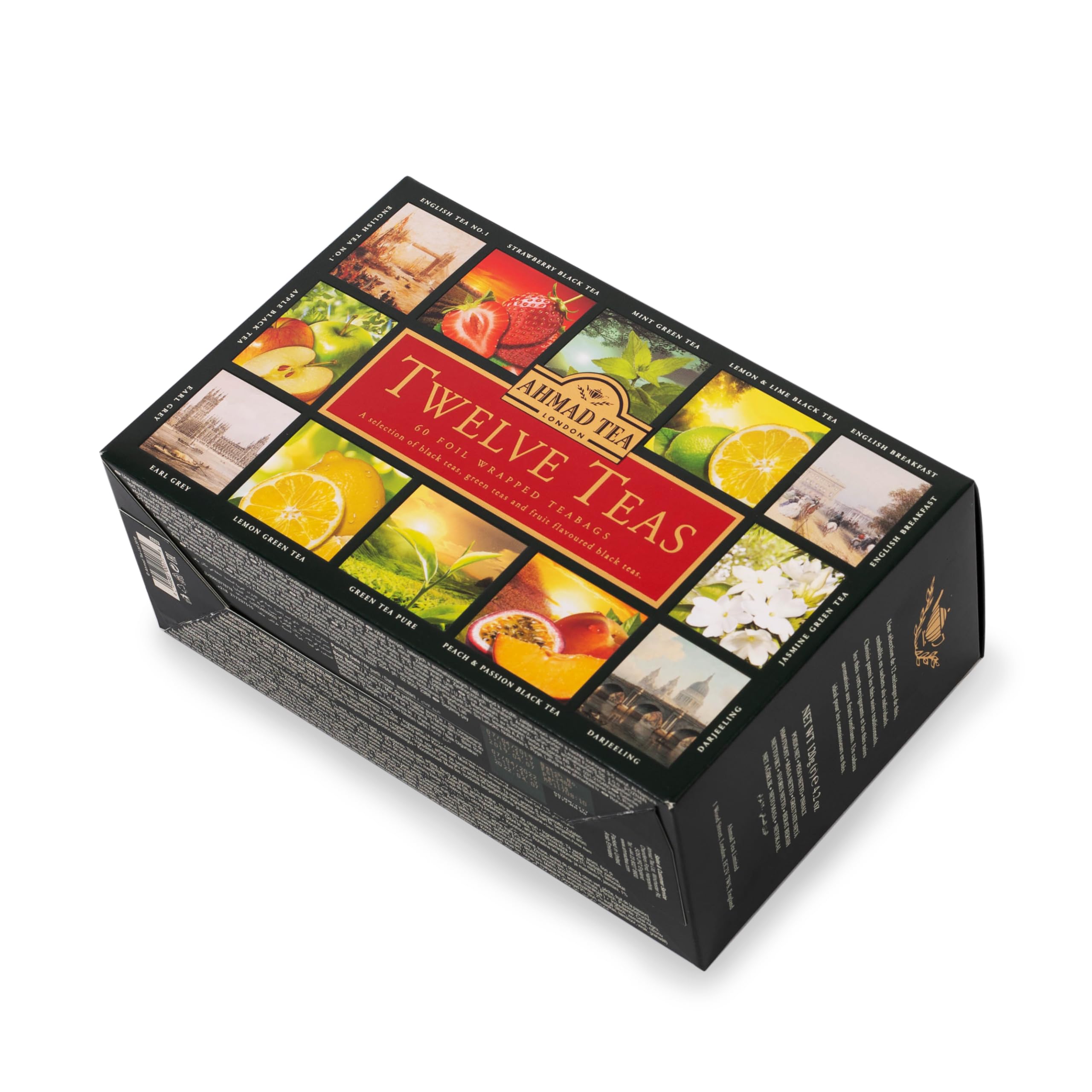 Ahmad Tea Variety Gift Box - 60 Foil Wrapped Tea Bags with 12 Premium Flavors | Perfect for Gifting, Office Use & Afternoon Tea Relaxation