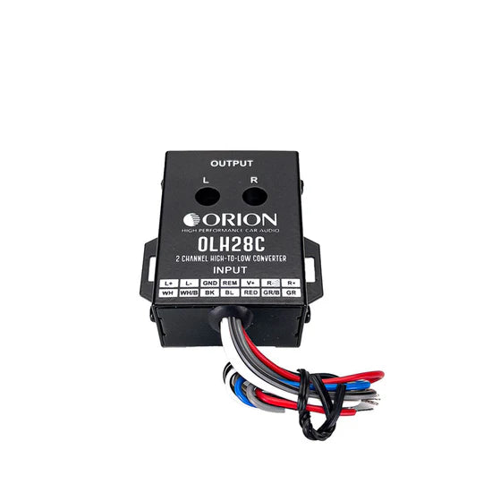 ORION 2 Channel High to Low Level Converter with Built-in 12V Remote - Car Audio Signal Adapter for Amplifier Installation | Perfect for Upgrading Factory Head Units in Vehicles